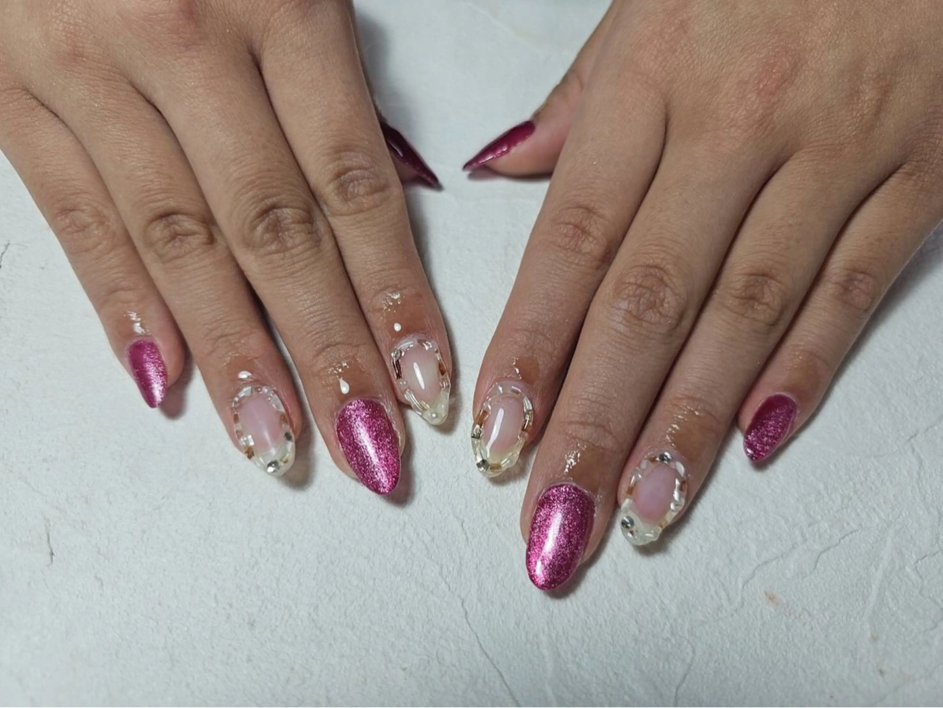 ネイル オーロラネイル フットネイル フレンチネイル ジェルネイル 韓国ネイル mogunail &blowのネイルデザイン