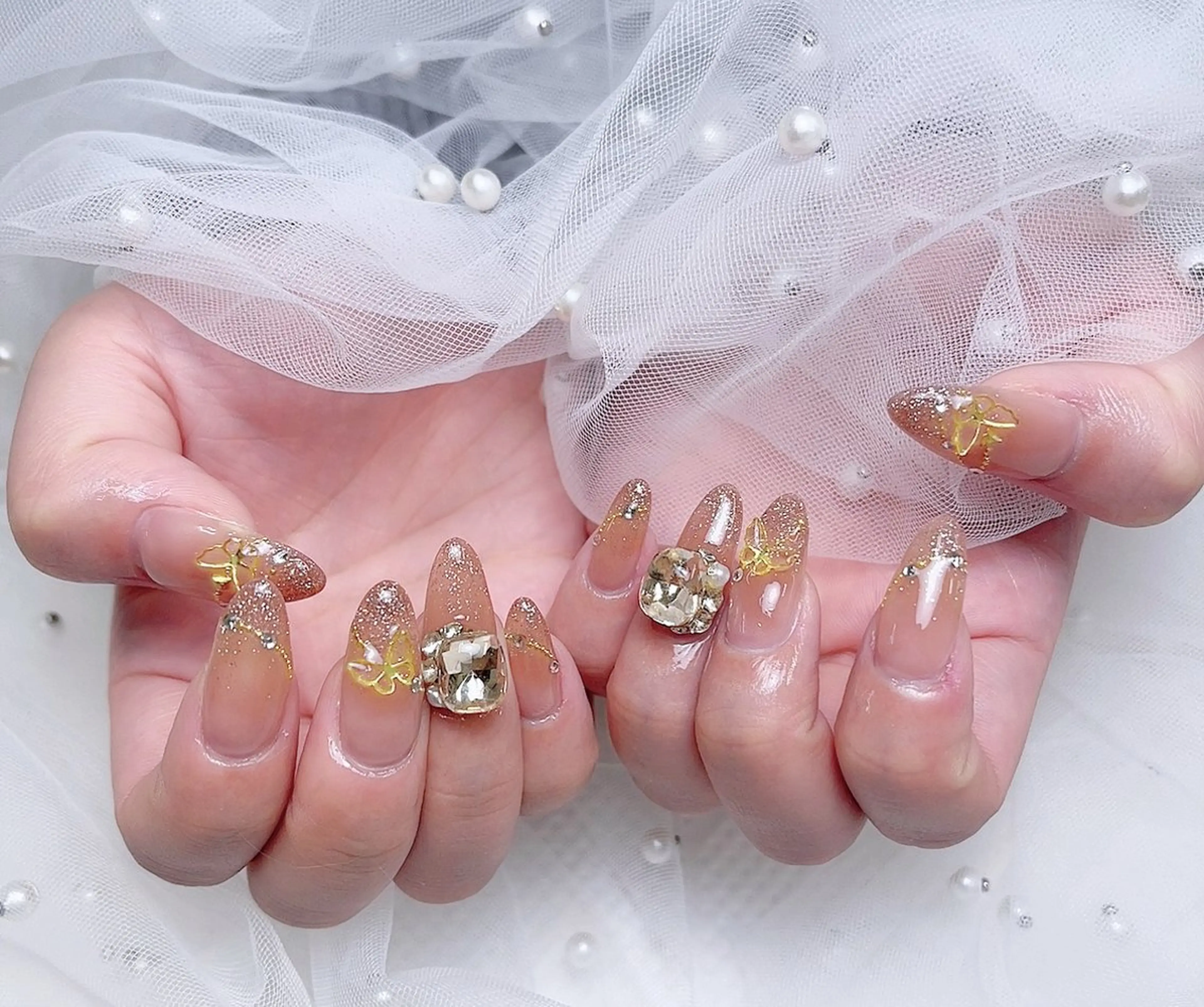 ネイル アートネイル オーロラネイル 長さ出し フラッシュネイル フットネイル ハンドネイル ╹◡╹Mimoミモ Eye&Nailのマツエク・マツパデザイン