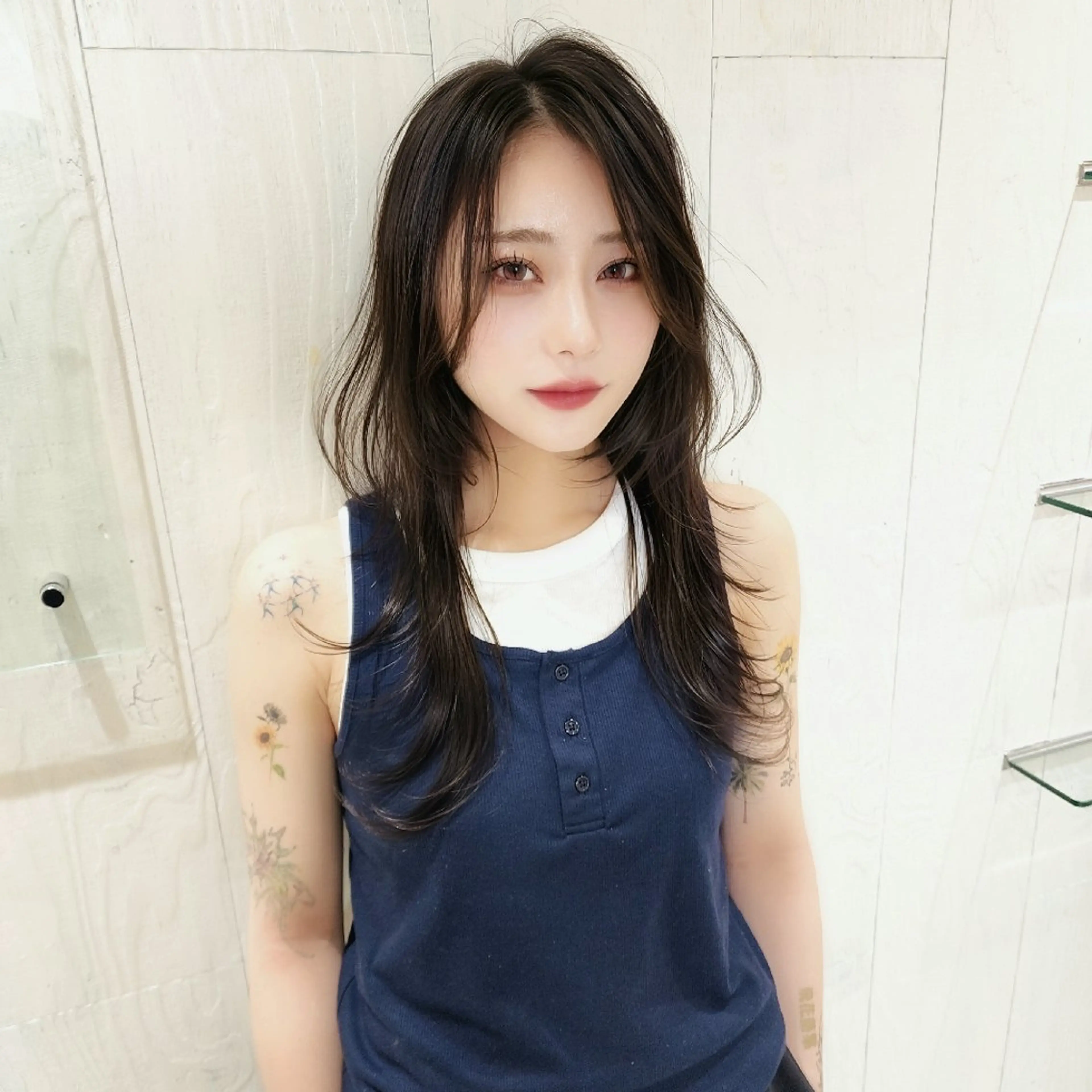 ロング カラー ベージュカラー ブラウンカラー ブラウンベージュ ハッシュカット カット ヘアカラー トリートメント レイヤーカット/ ウルフカット/大橋 のヘアスタイル