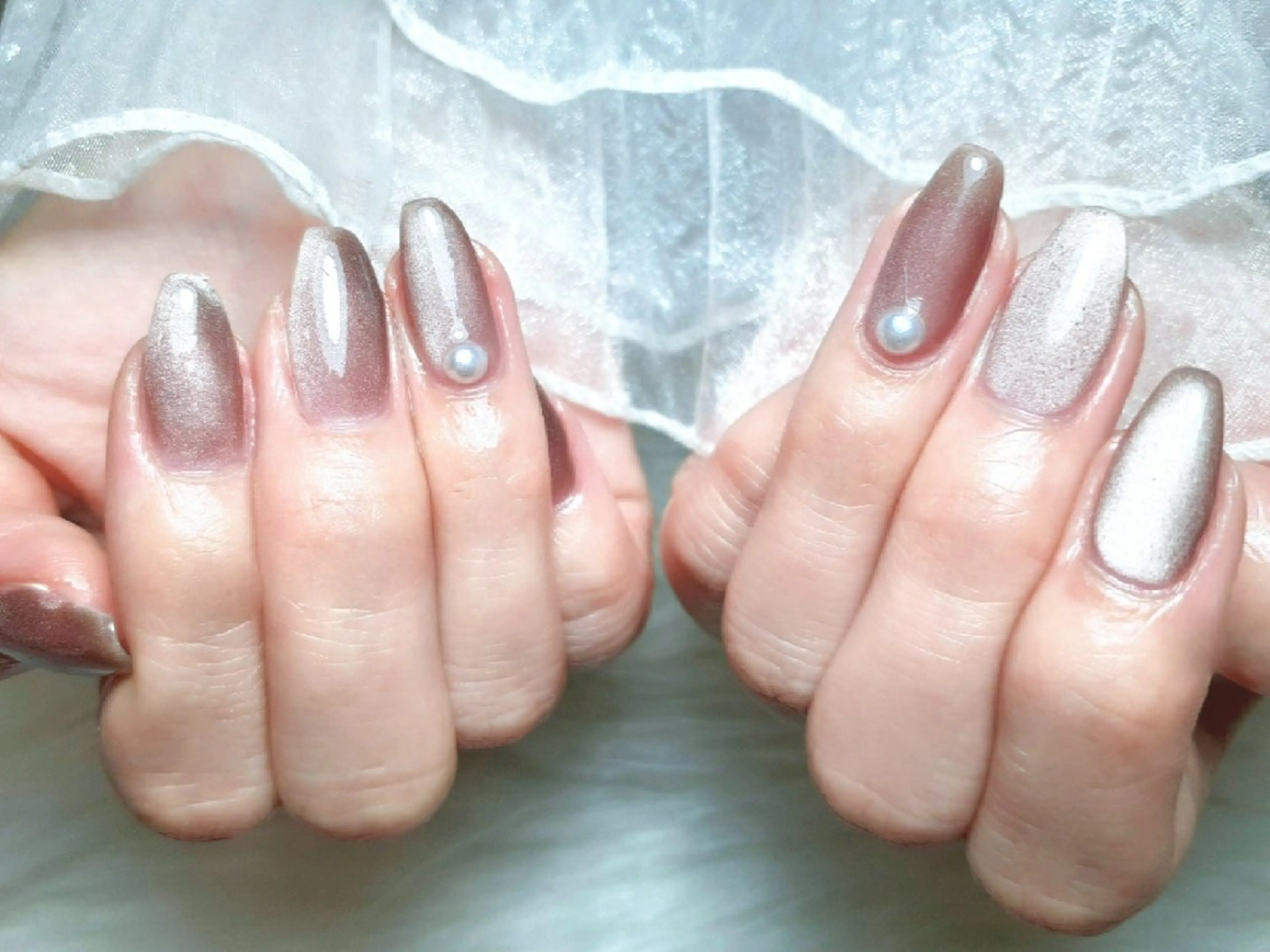 ネイル マグネットネイル ハンドネイル ハンドケア 本町/北浜peTiT saori🌼のネイルデザイン