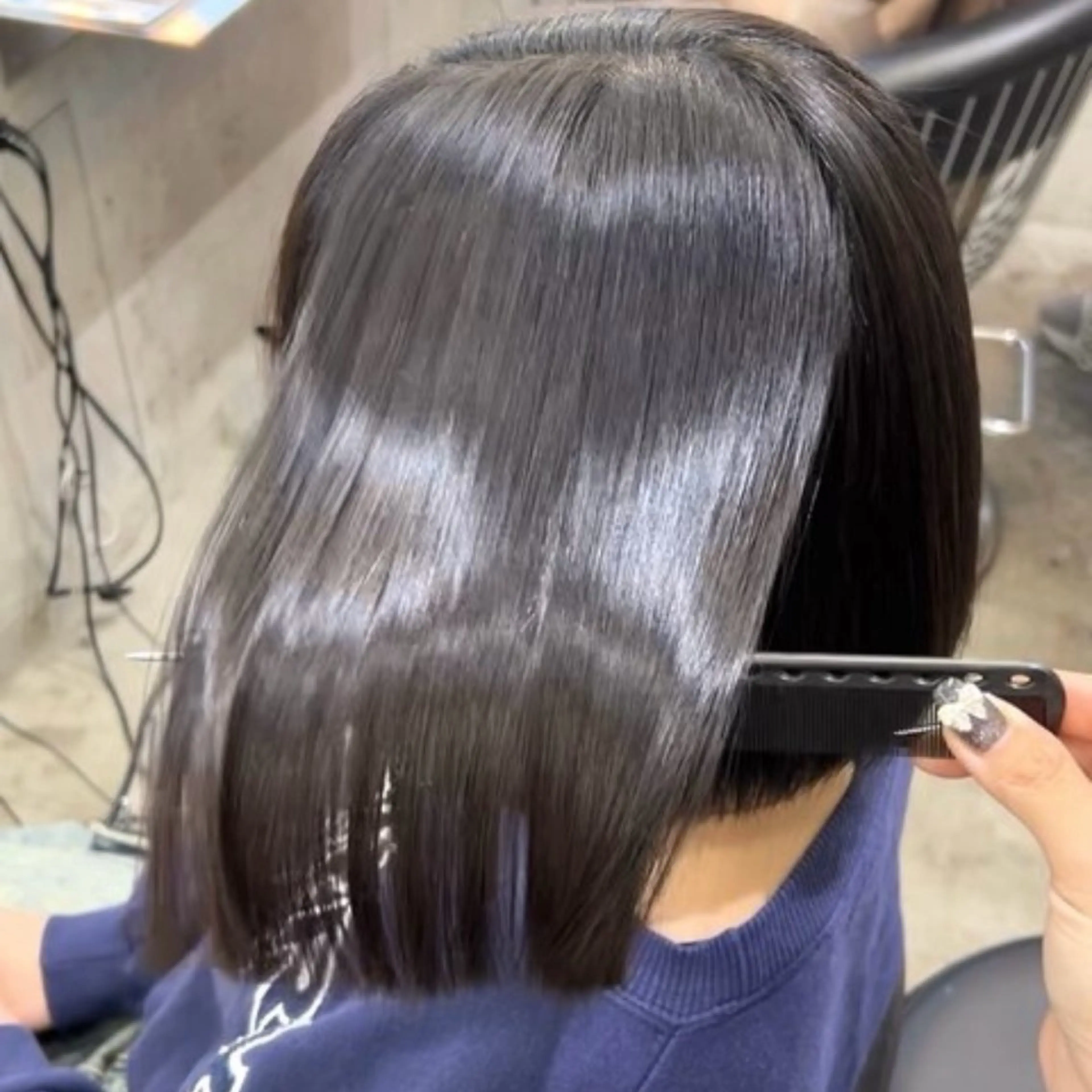 ミディアム ボブ 髪質改善 縮毛矯正 カット ヘアカラー 縮毛矯正 トリートメント ボブ/くびれボブ/ 髪質改善/Ru-kaのヘアスタイル