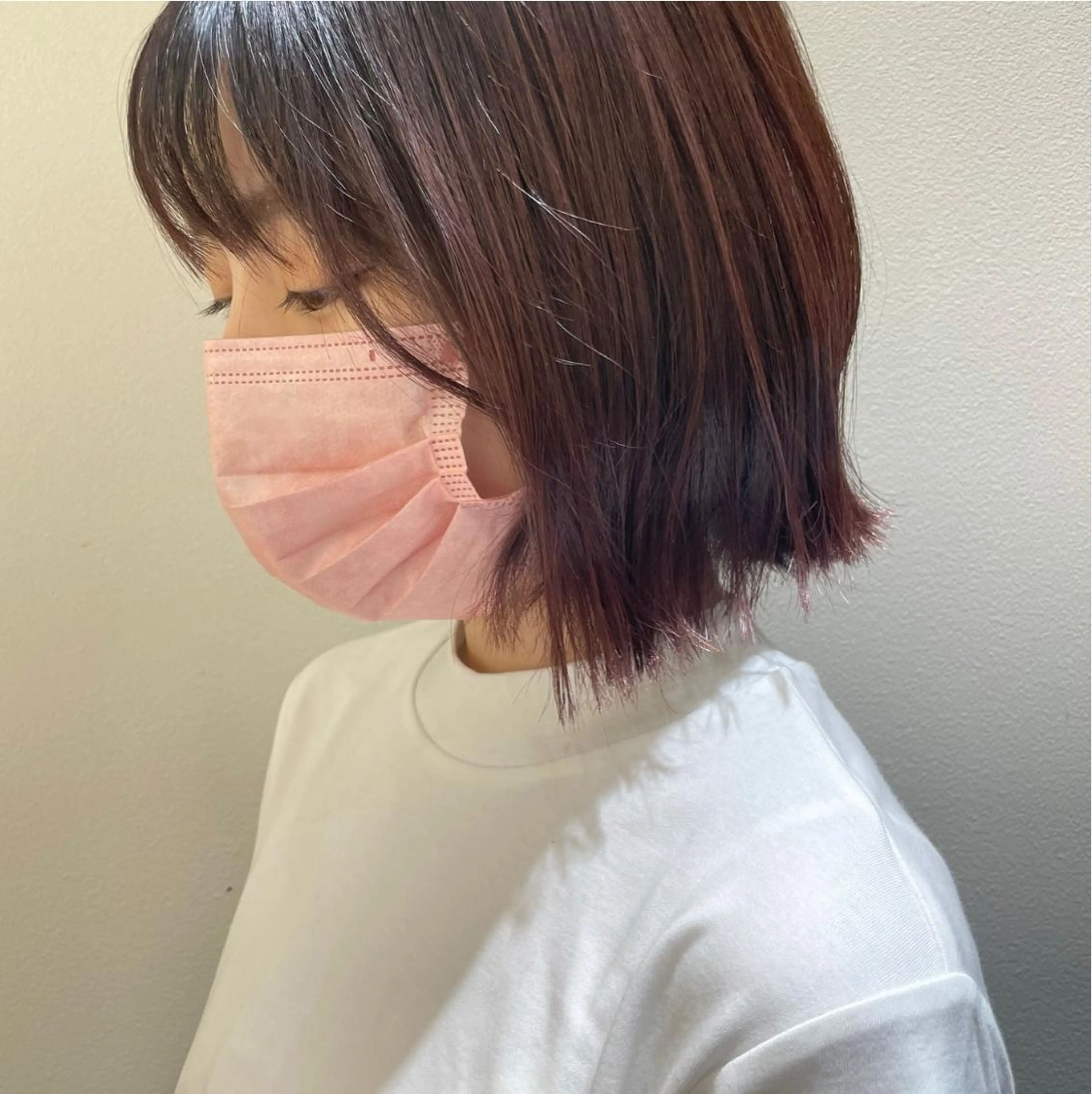 ミディアム カラー ブリーチ ピンクカラー 骨格診断/似合わせ カットあさみななこのヘアスタイル