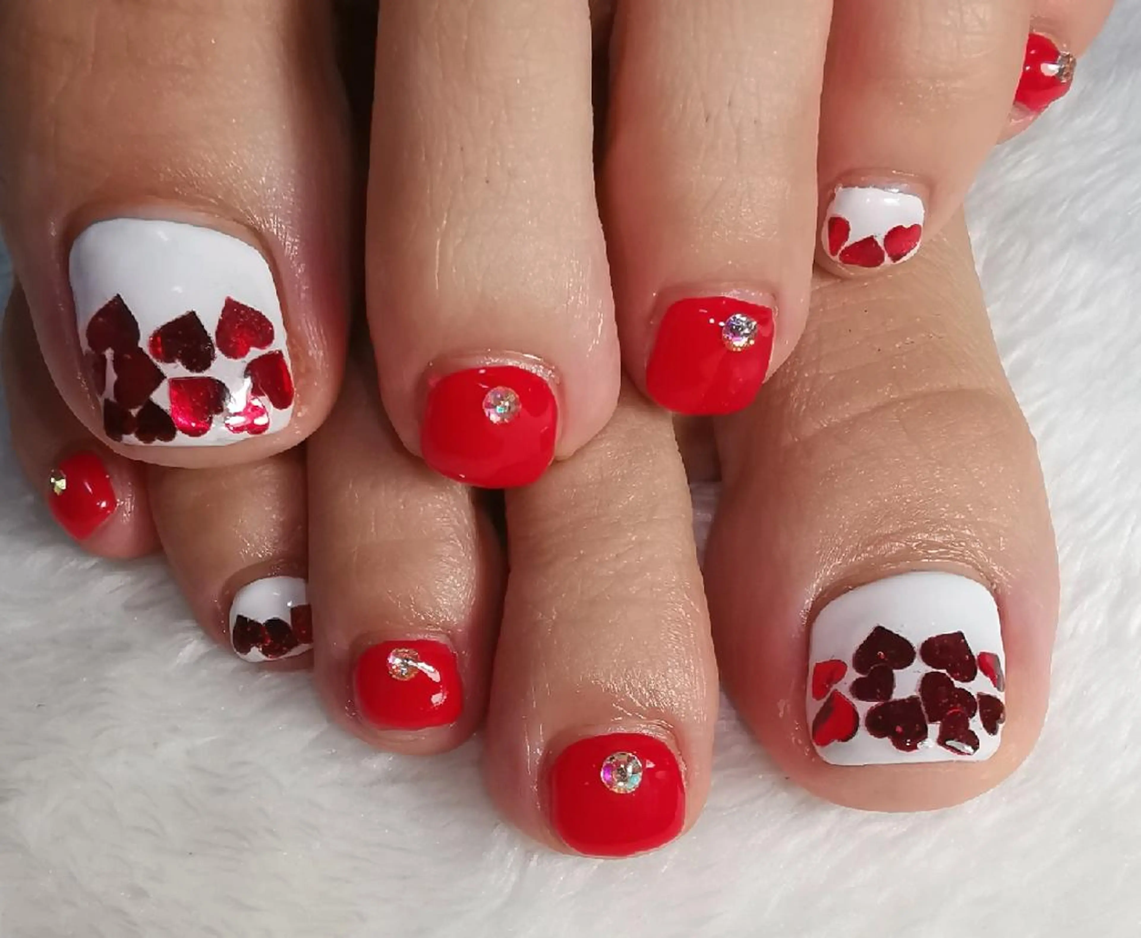 ネイル ハート フットネイル reve あやののネイルデザイン