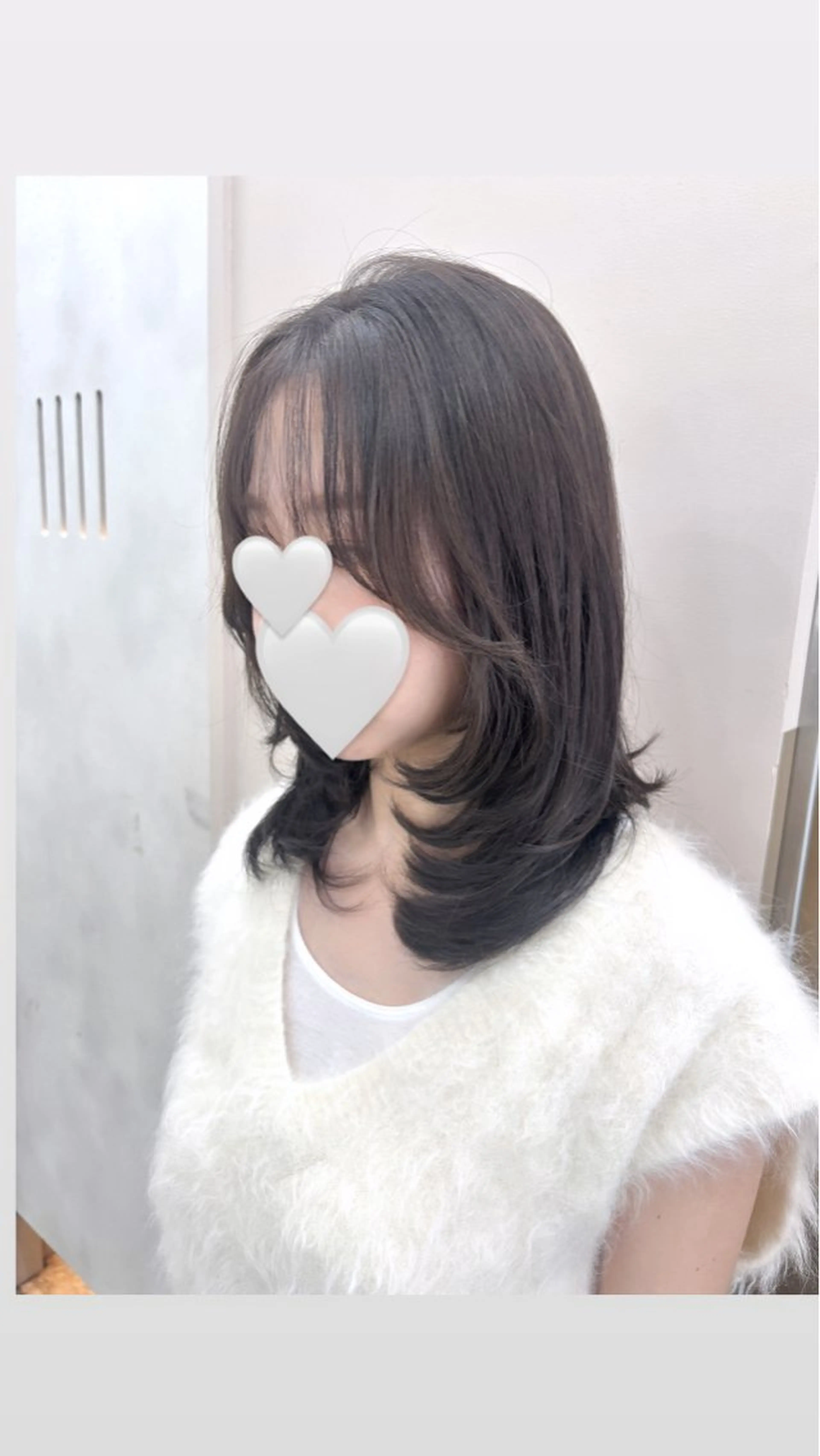 セミロング 韓国風ヘア レイヤーカット カット ヘアカラー コトネ🫧 韓国風レイヤーカットのヘアスタイル