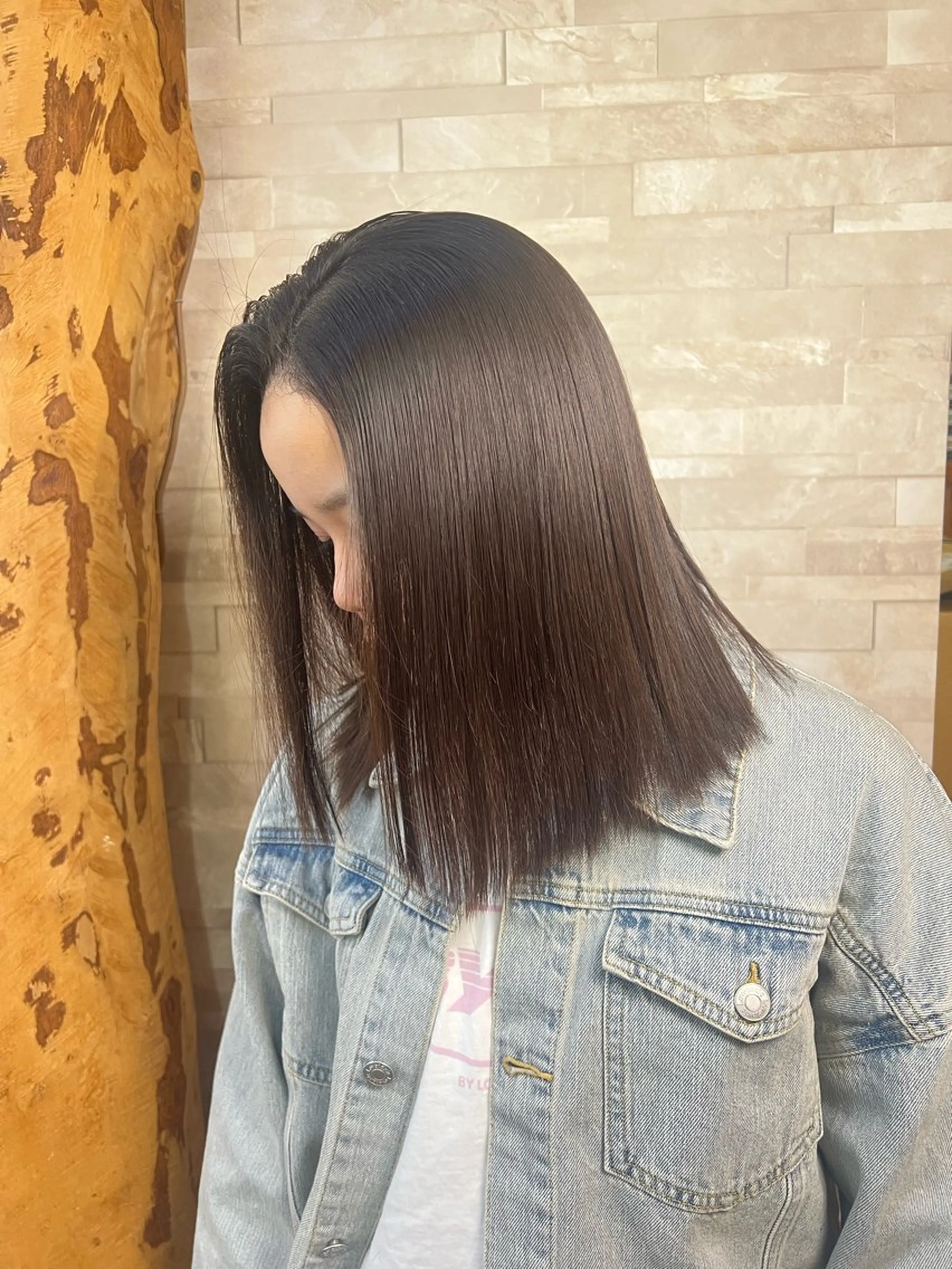 ミディアム カット 縮毛矯正 名取 純平のヘアスタイル