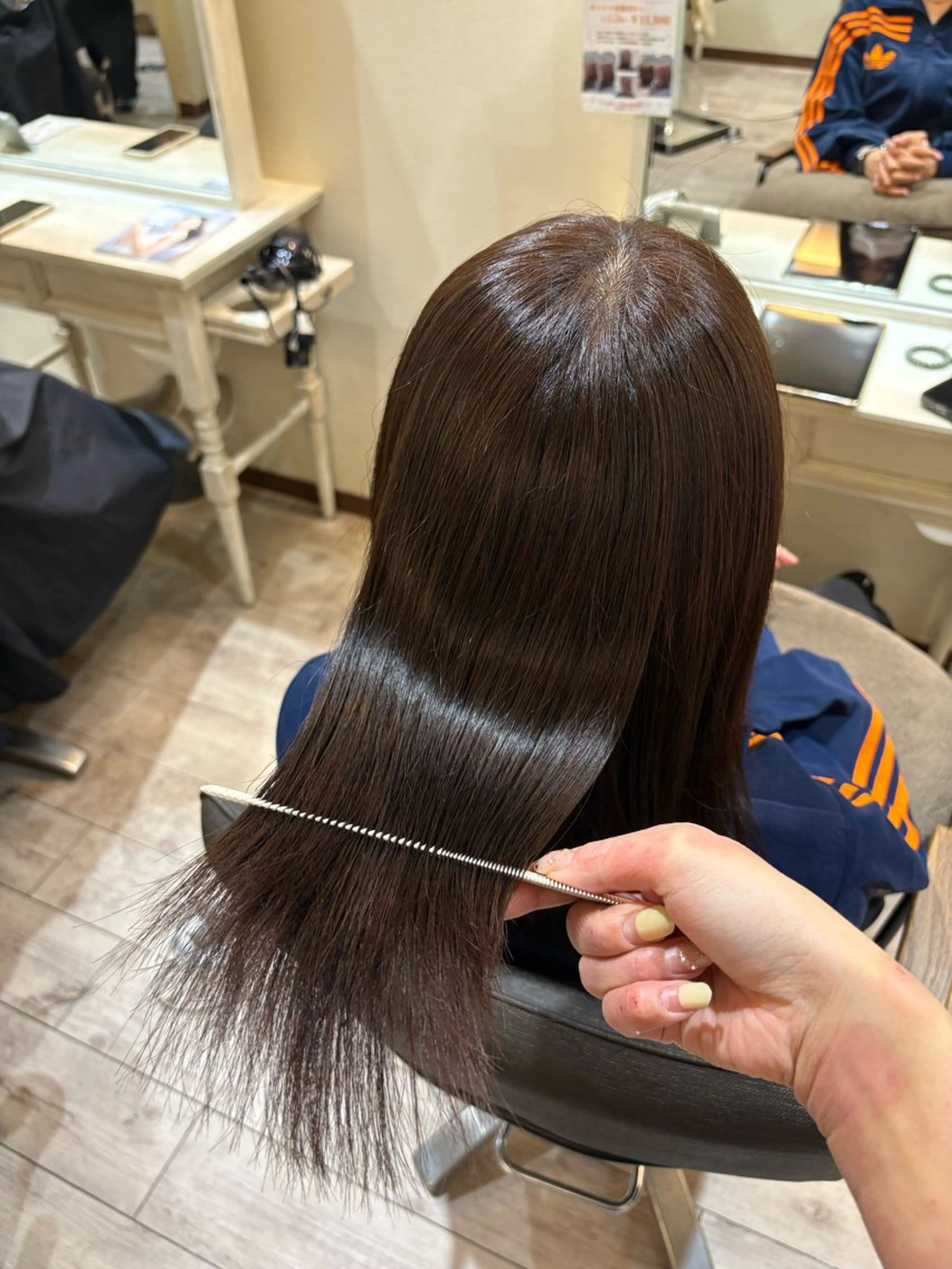 ミディアム カラー トリートメント ヘアカラー トリートメント 艶カラー/縮毛矯正/ レイヤー/栄/あやかのヘアスタイル