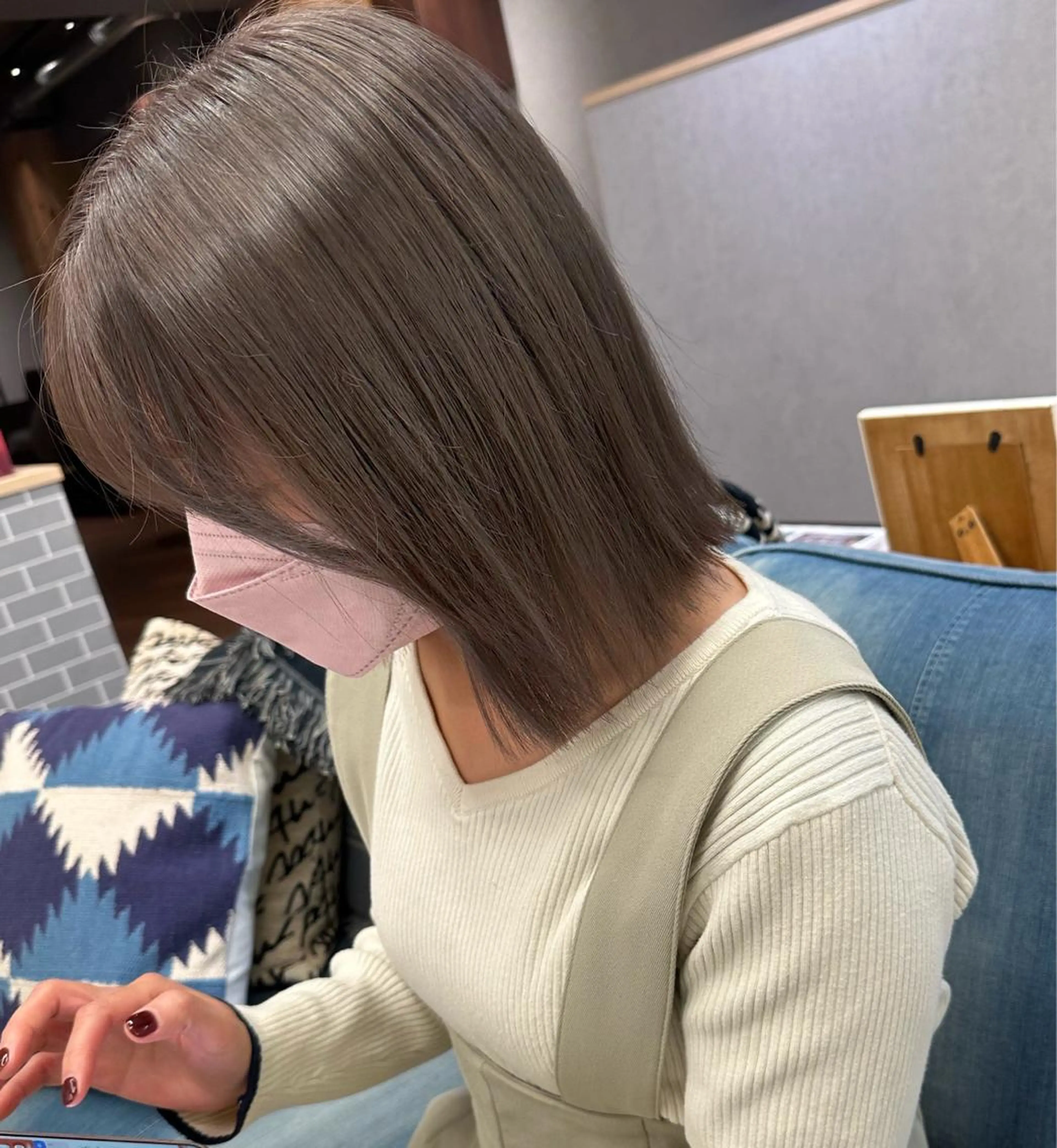 ショート カラー グレージュ ヘアカラー トリートメント ハイトーン/ボブ/ レイヤー💫カイセイのヘアスタイル