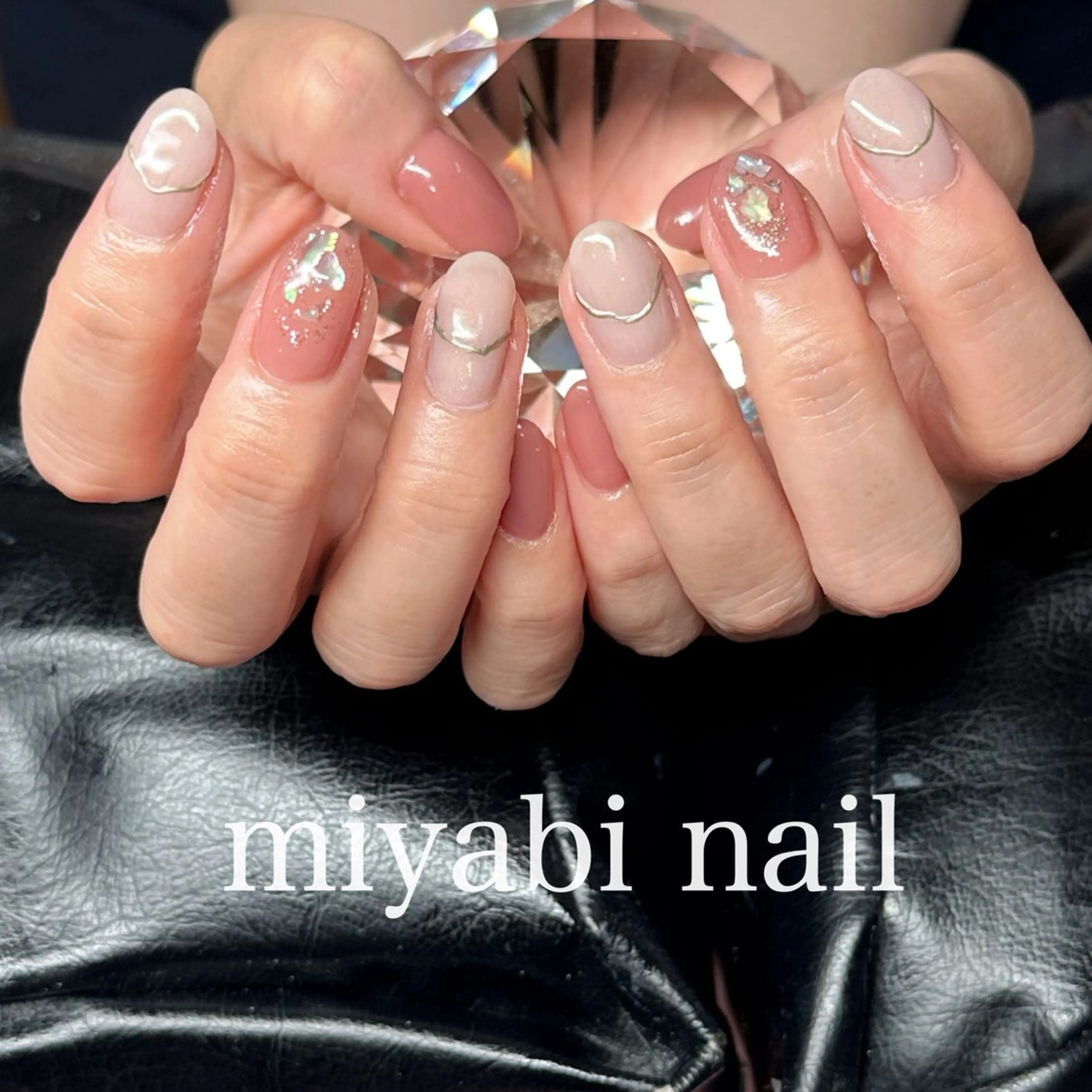 ネイル アートネイル ジェルネイル 持ち込み ピンク ハンドネイル miyabi nail 桂川駅近くのネイルデザイン