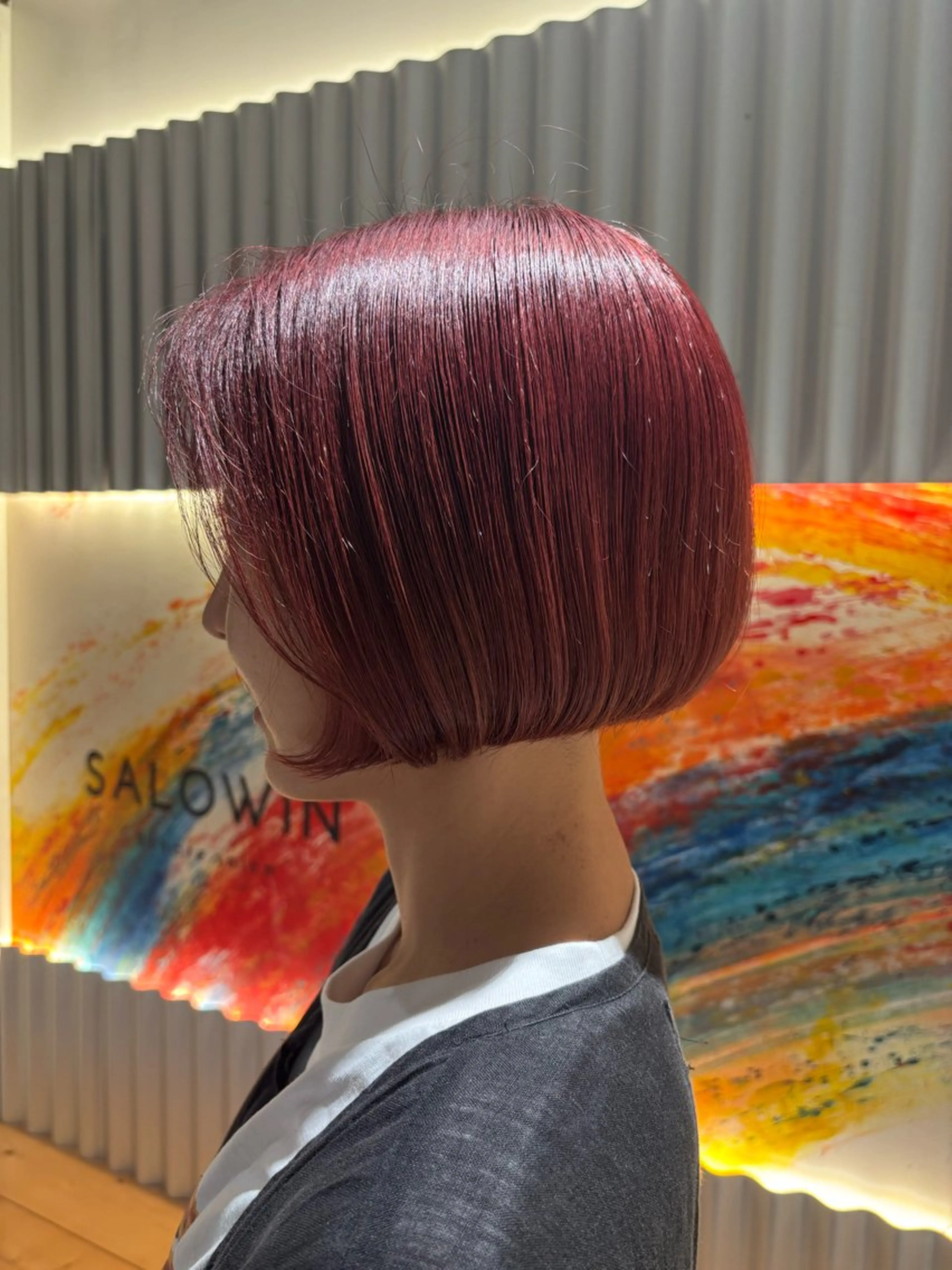 ショート カラー ヘアアレンジ ピンクカラー カット ヘアカラー トリートメント ヘッドスパ 押切 響 のヘアスタイル