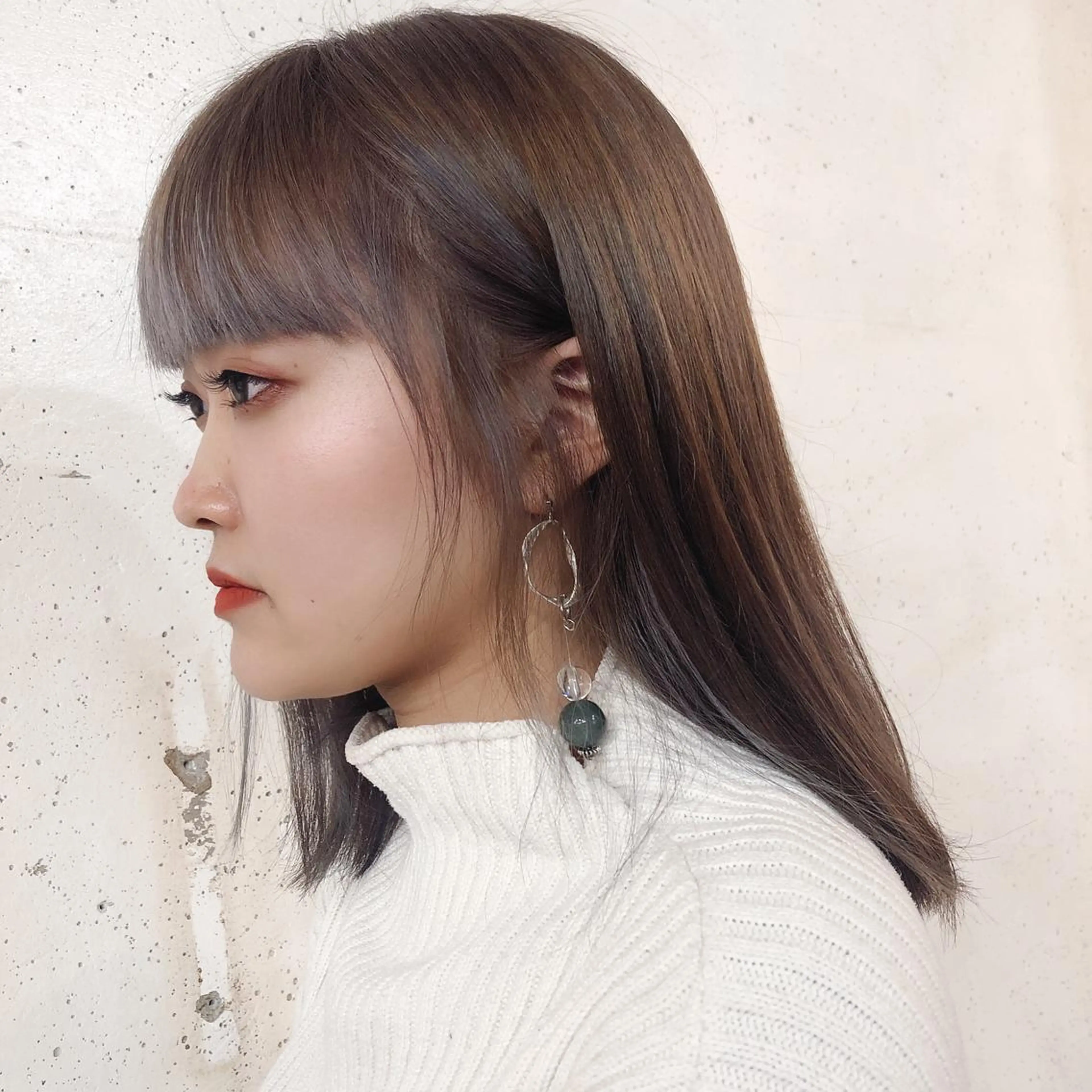 セミロング カラー ハイライトカラー ハイライト 韓国美容室出身 🌹Sana/梅田のヘアスタイル