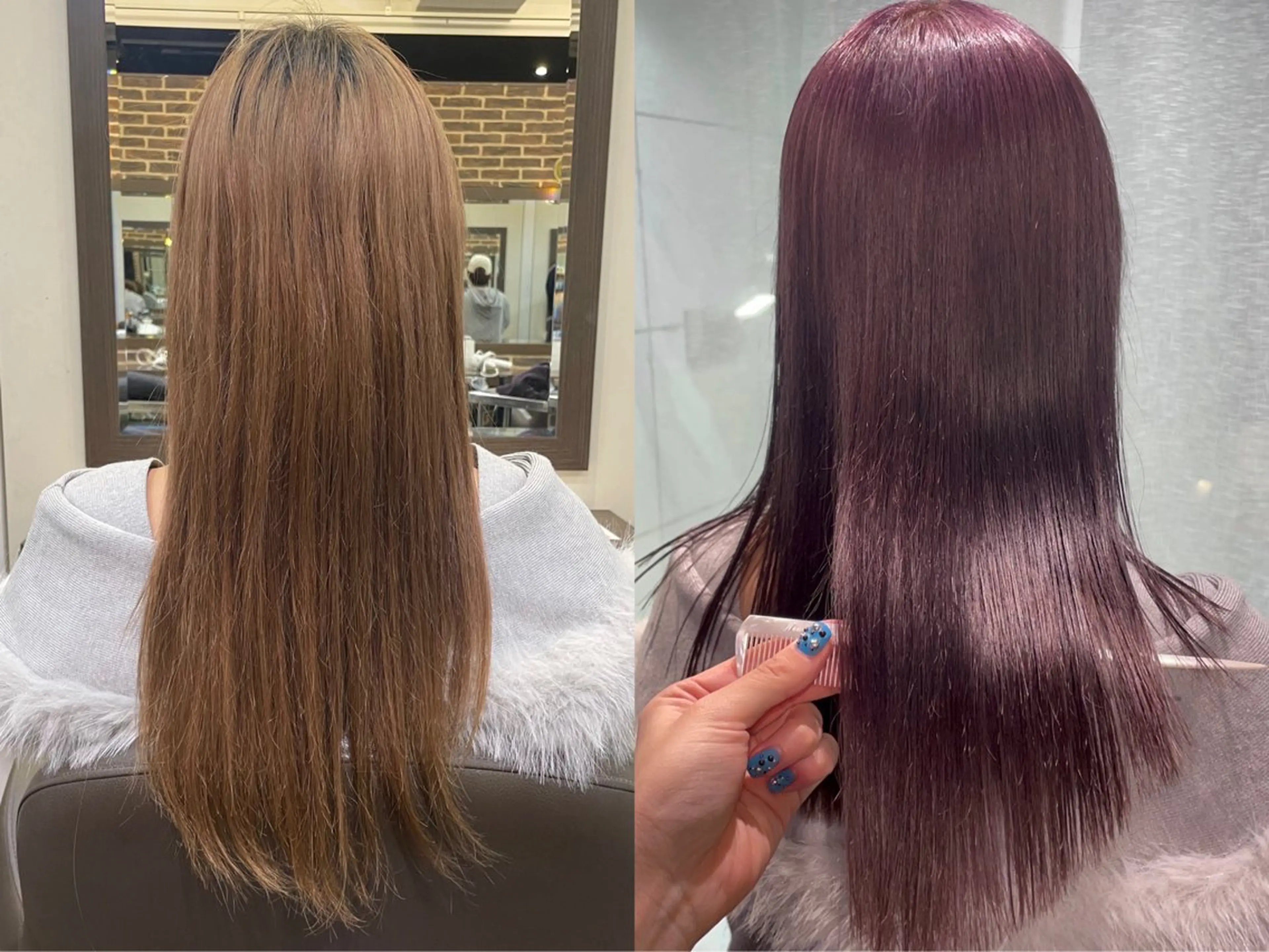 ロング カラー 透明感カラー/ 縮毛矯正/ユイ☆彡のヘアスタイル