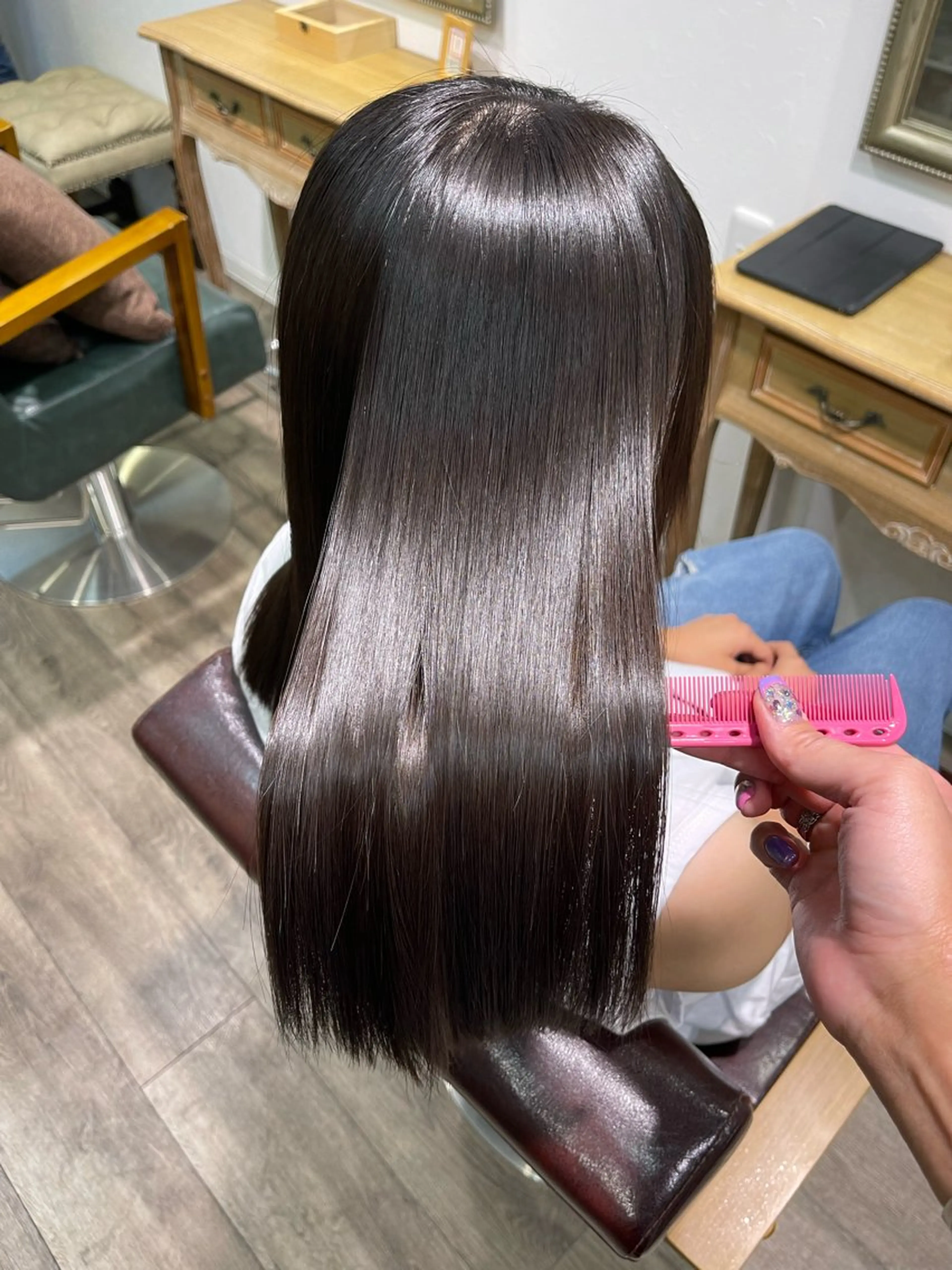 ロング 縮毛矯正 Felice Erikaのヘアスタイル