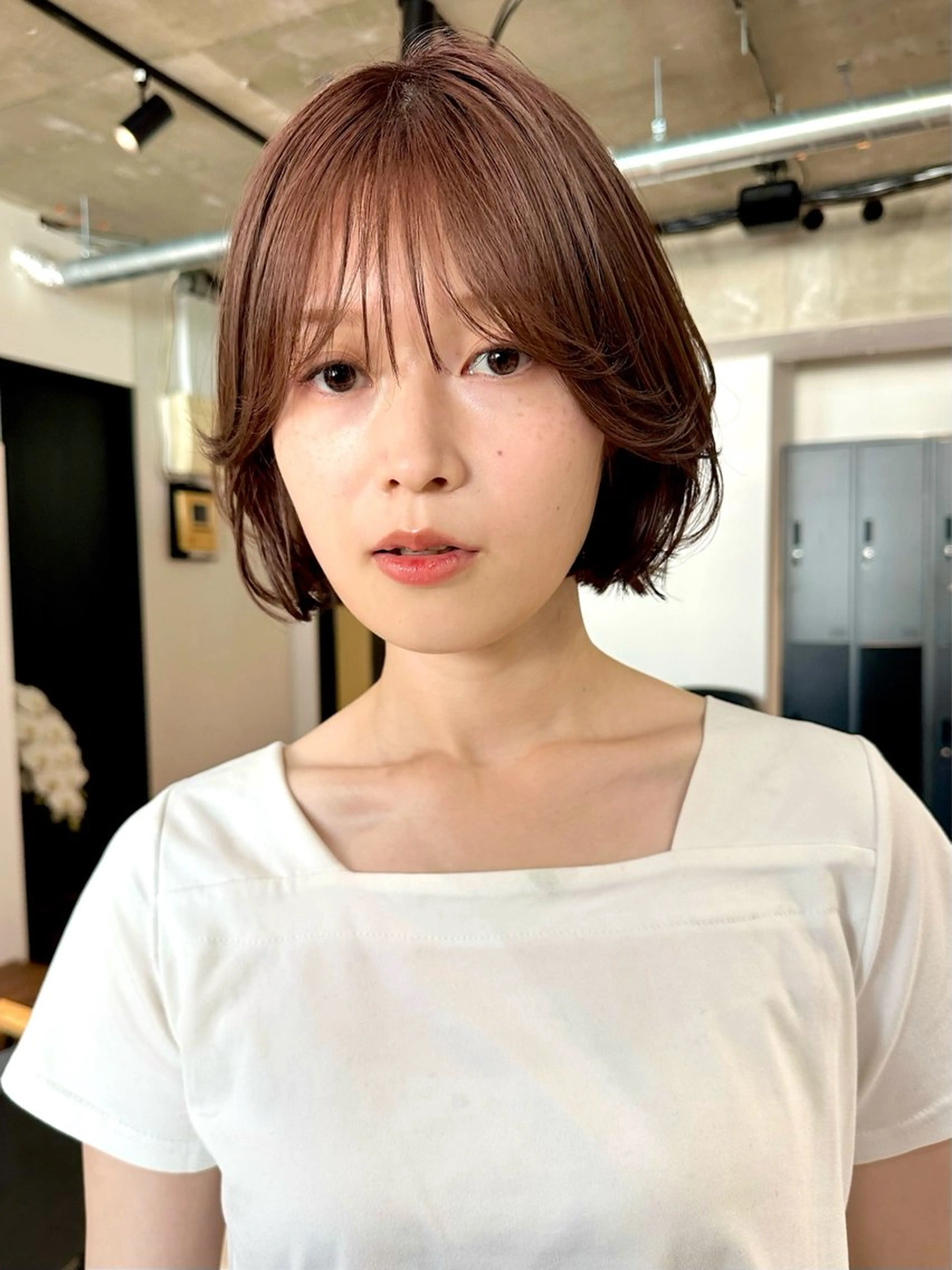 ショート カラー パーマ 🫧小顔×似合わせ× 透明感カラー🫧のヘアスタイル