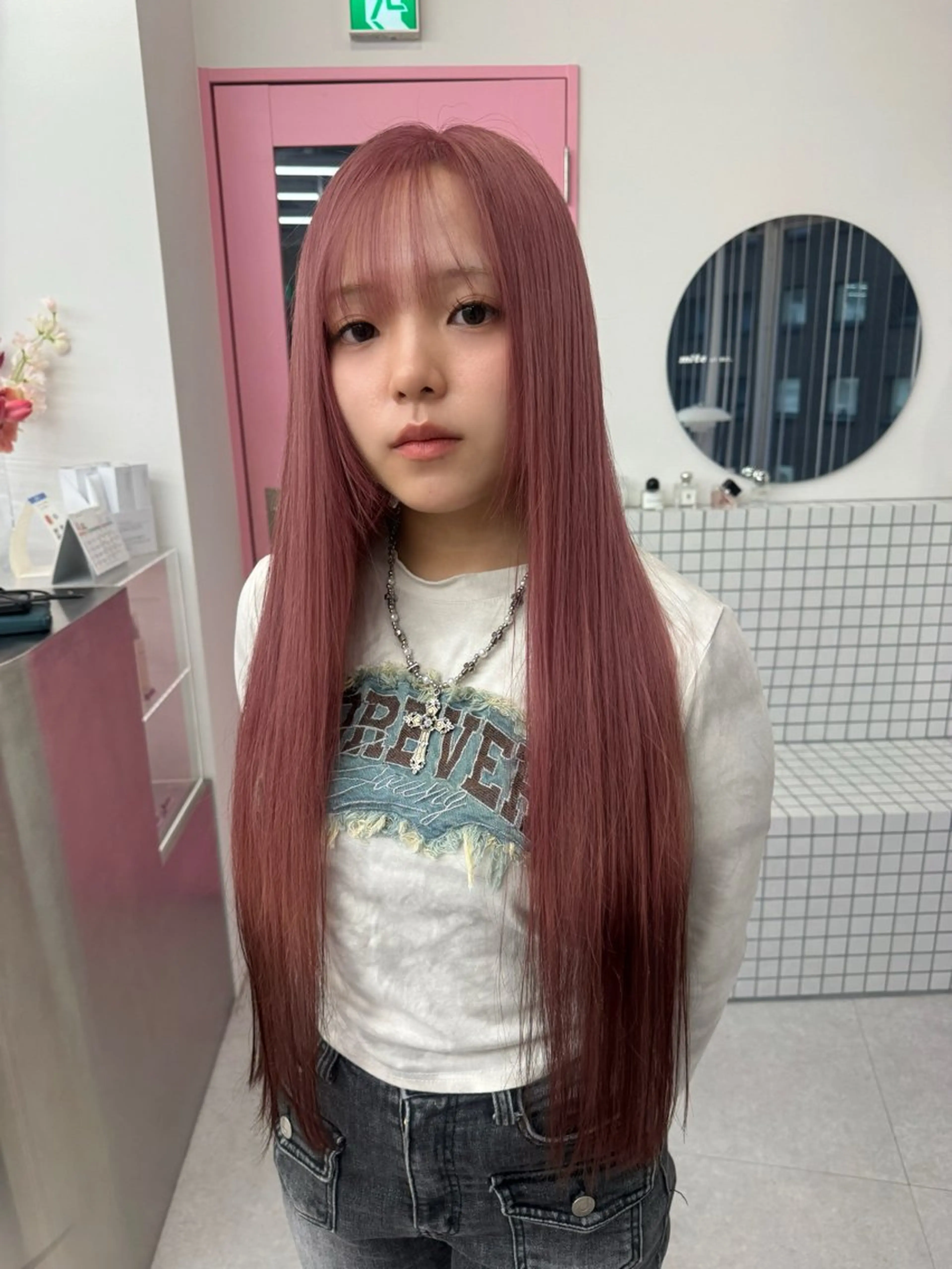 ロング ヘアカラー 暖色カラー/ピンク カラー/saraのヘアスタイル