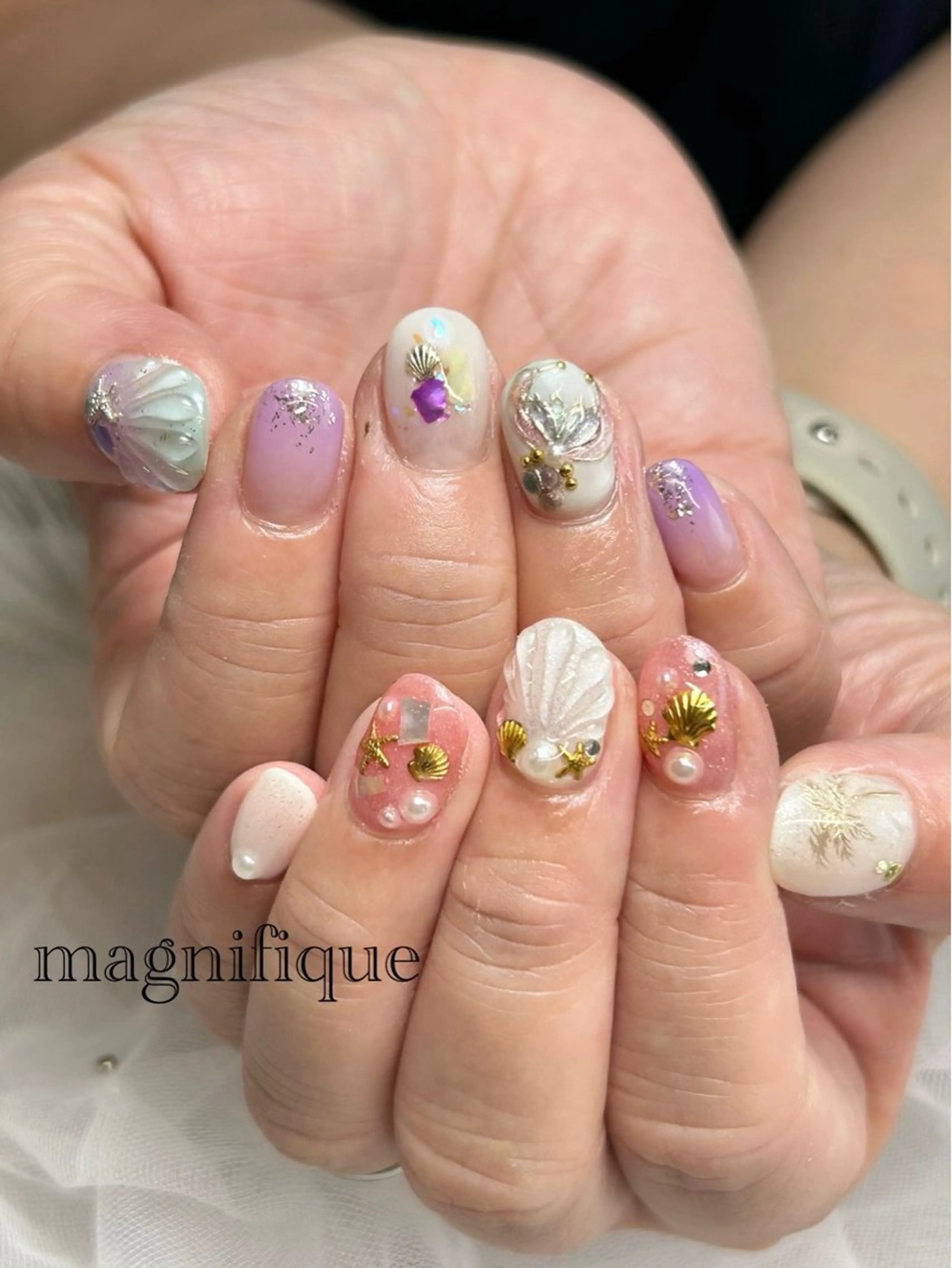 ネイル アートネイル ロングネイル ショートネイル 夏ネイル プライベートサロン マニフィークのネイルデザイン