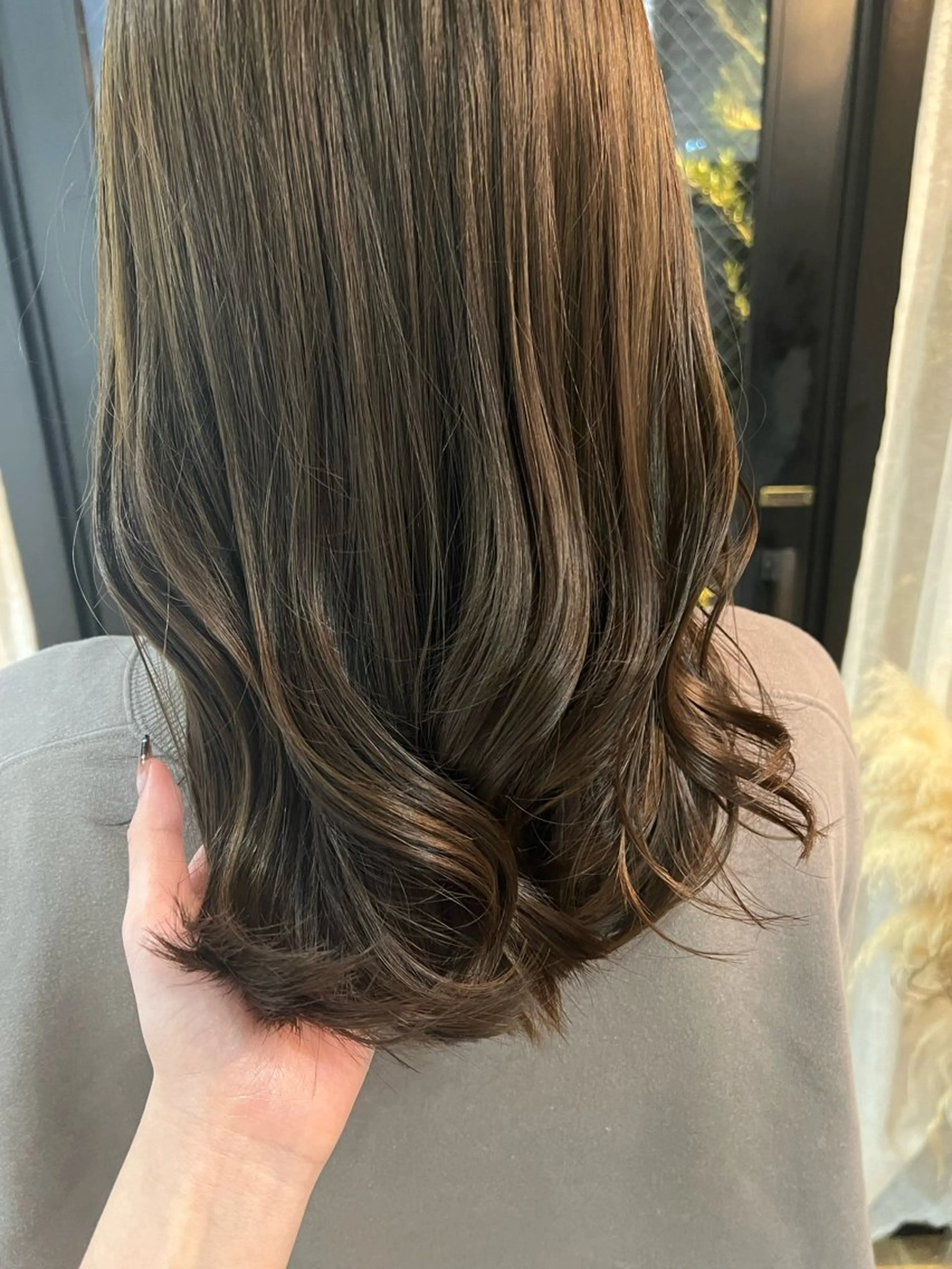 セミロング カラー オリーブカラー オレンジ オーガニックカラー 髙橋 秀果のヘアスタイル