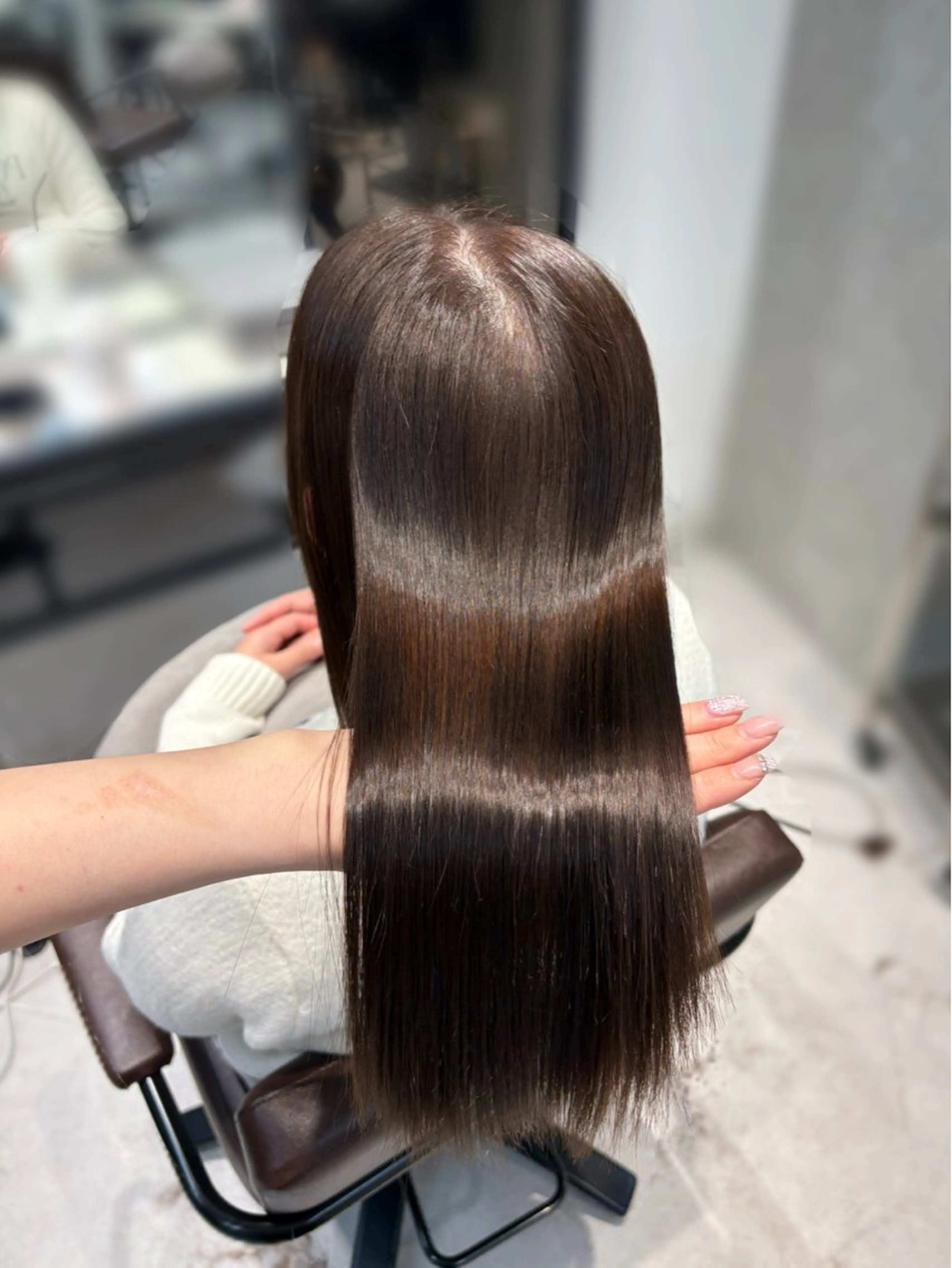 ロング カラー カット ヘアカラー ninaアイドル前髪 ×透明感🎀のヘアスタイル