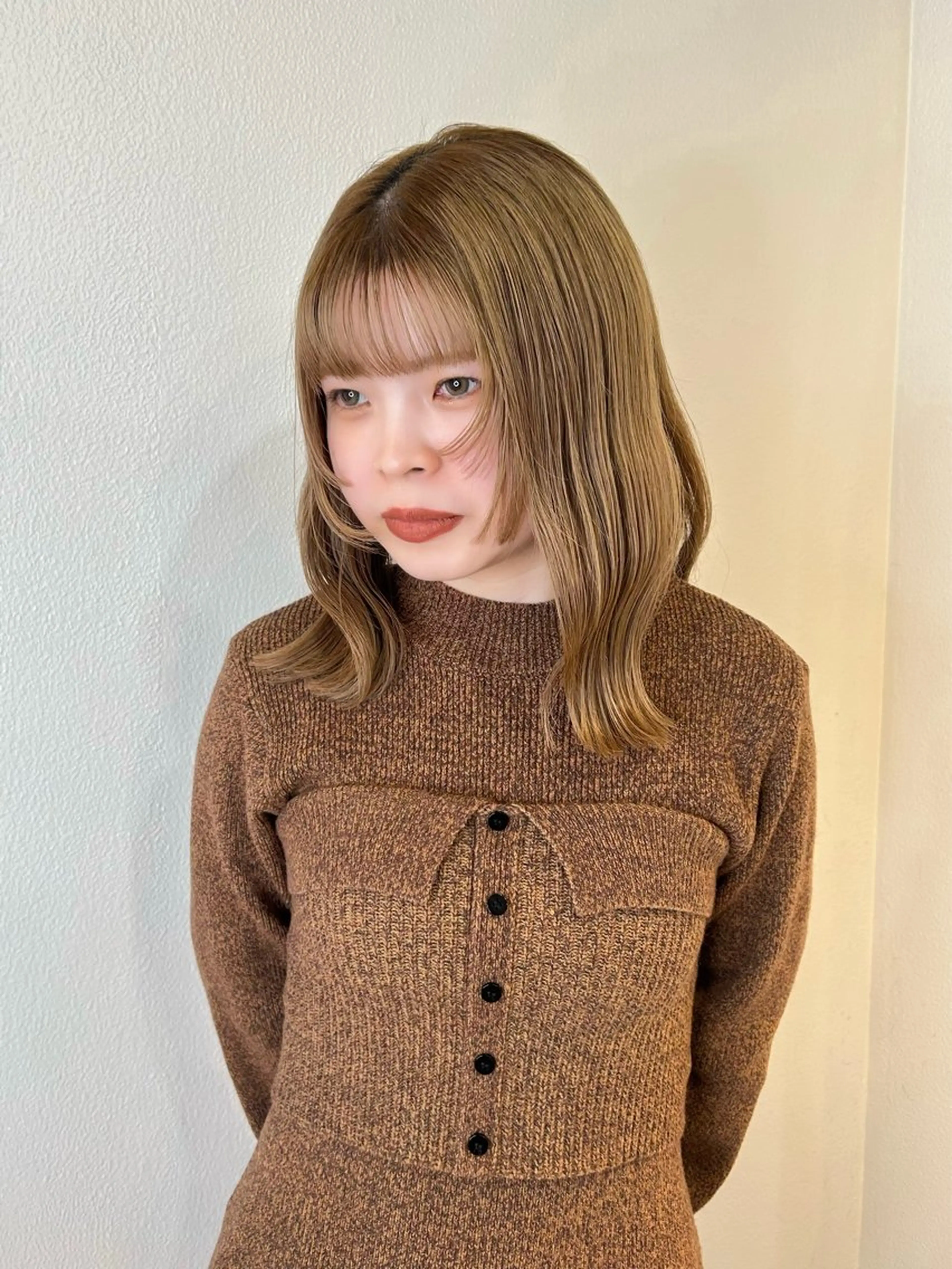 ミディアム 柔らかカラー🤎 luna🧸🤎のヘアスタイル