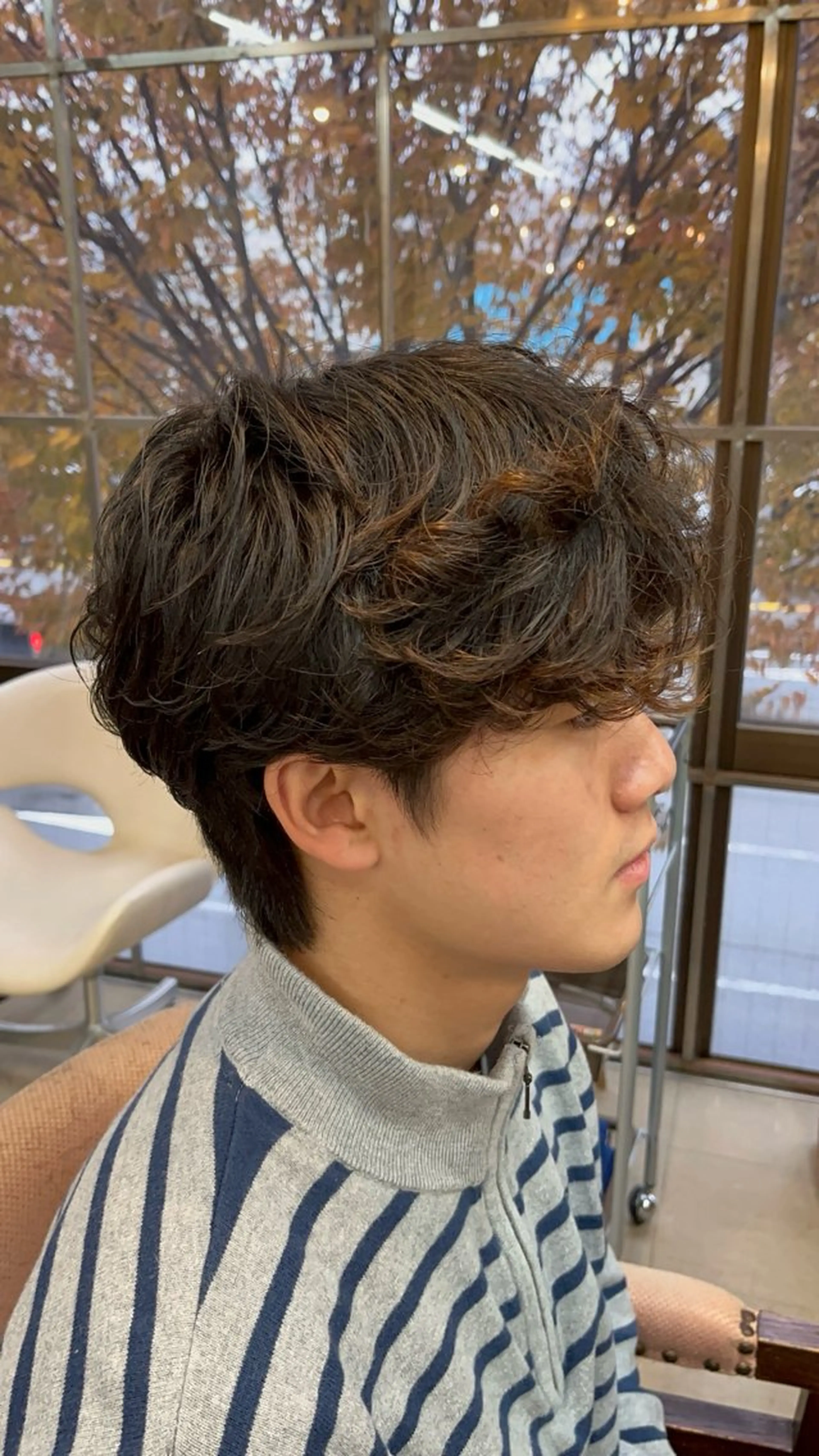 ミディアム パーマ メンズ ミディアムパーマ メンズパーマ メンズウルフカット ウルフカット トイ ハルトのヘアスタイル