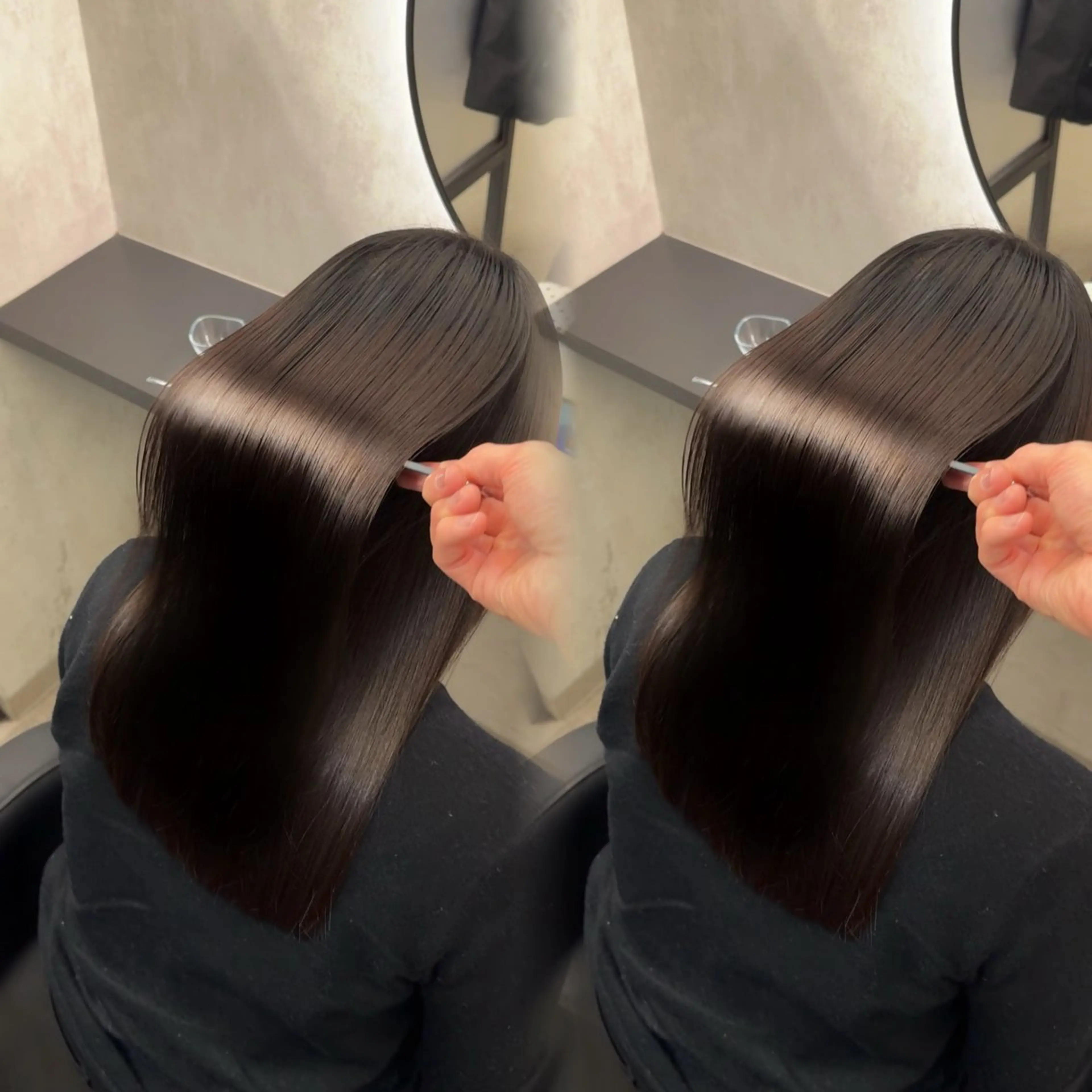 ミディアム ヘアアレンジ カット 縮毛矯正 トリートメント 新宿 /髪質改善/ 縮毛矯正/ヒュウガのヘアスタイル