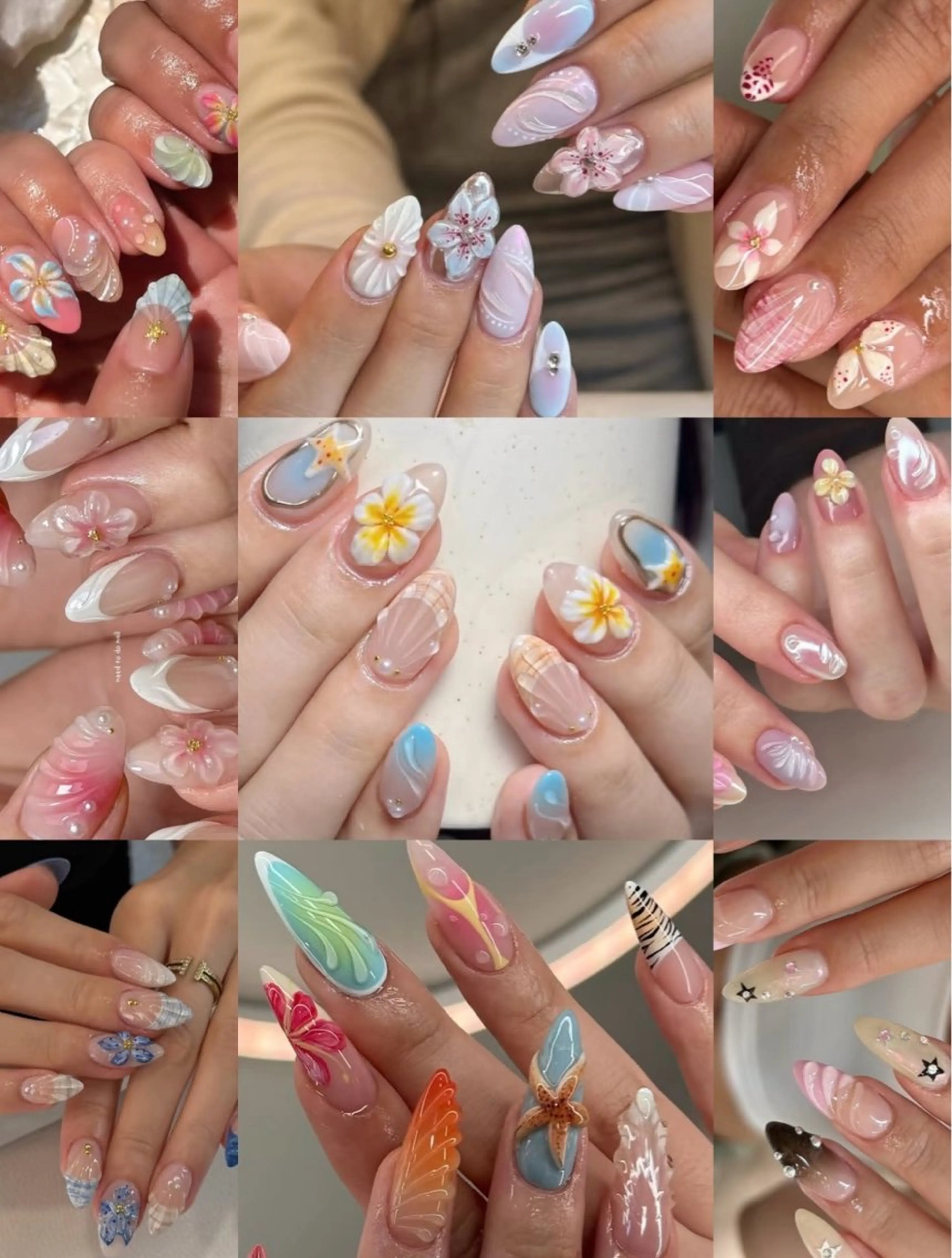 ネイル フラッシュネイル フラッシュマグ マグネットネイル 夏ネイル 長さだし専門店 M2　rikaのネイルデザイン