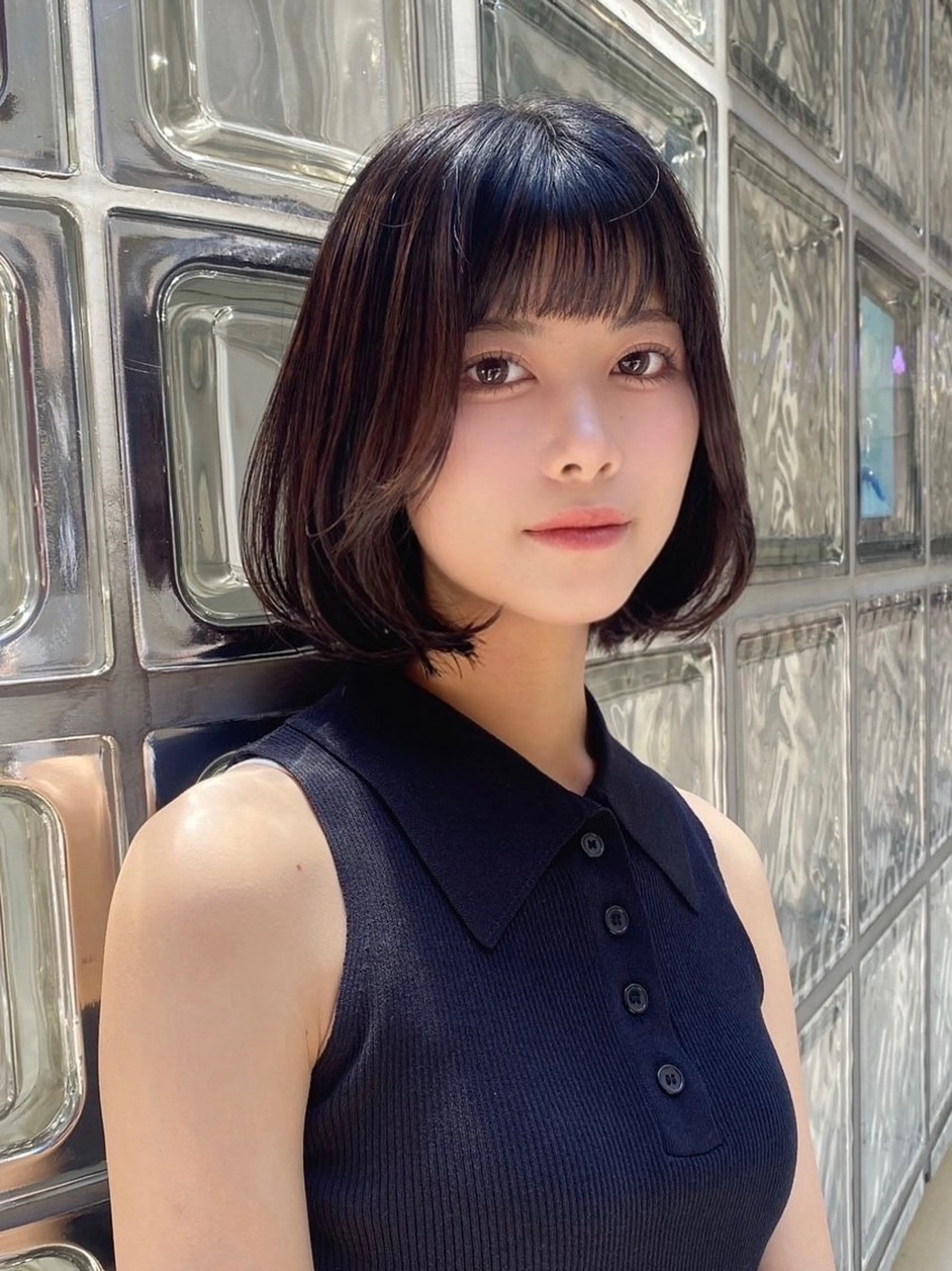 ミディアム 銀座/韓国レイヤー/ 艶カラー🍓原田侑依のヘアスタイル