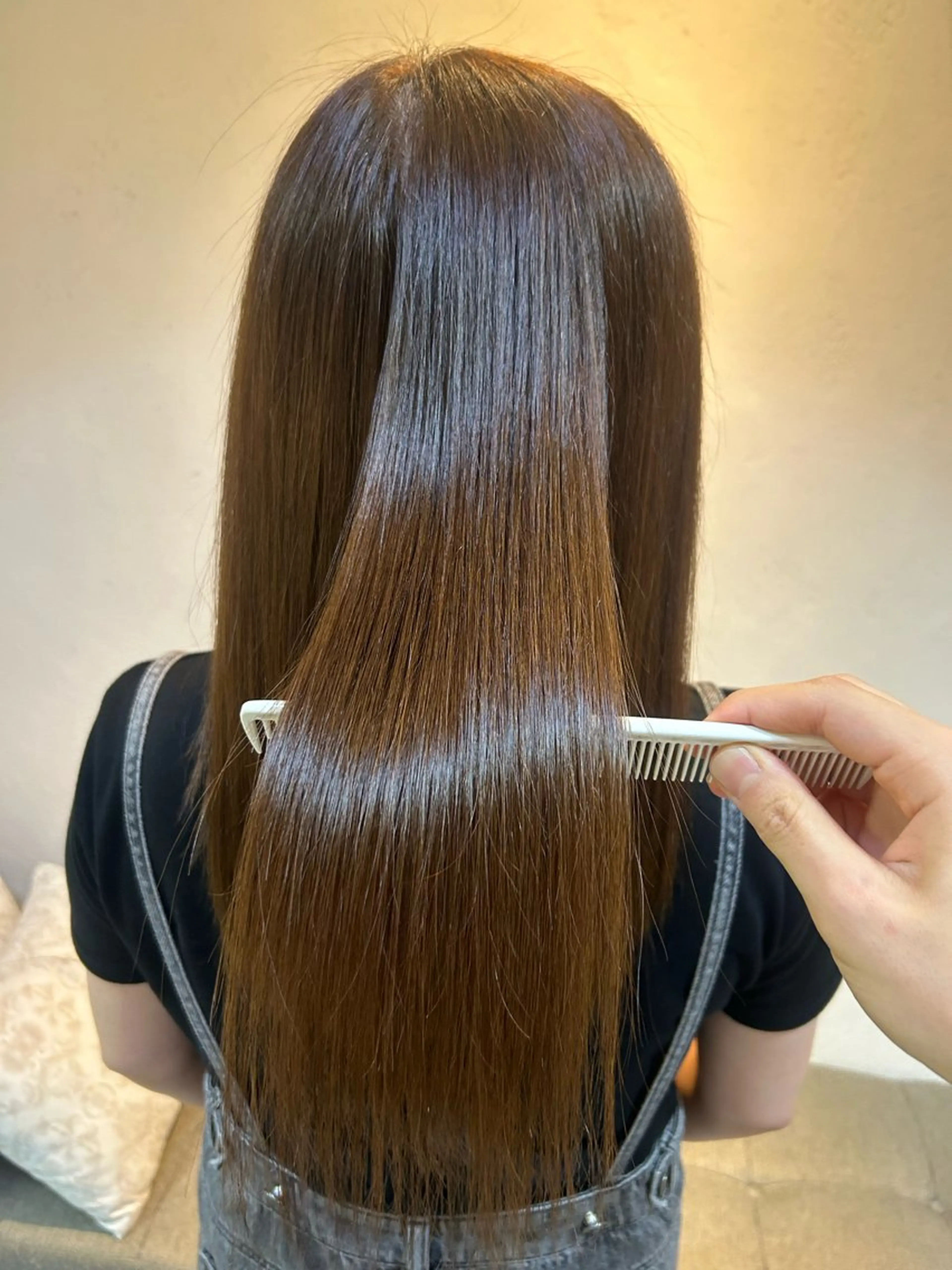 ロング パーマ 縮毛矯正 ストレートパーマ トリートメント ヘッドスパ ACCOLE/ qualite/レナのヘアスタイル