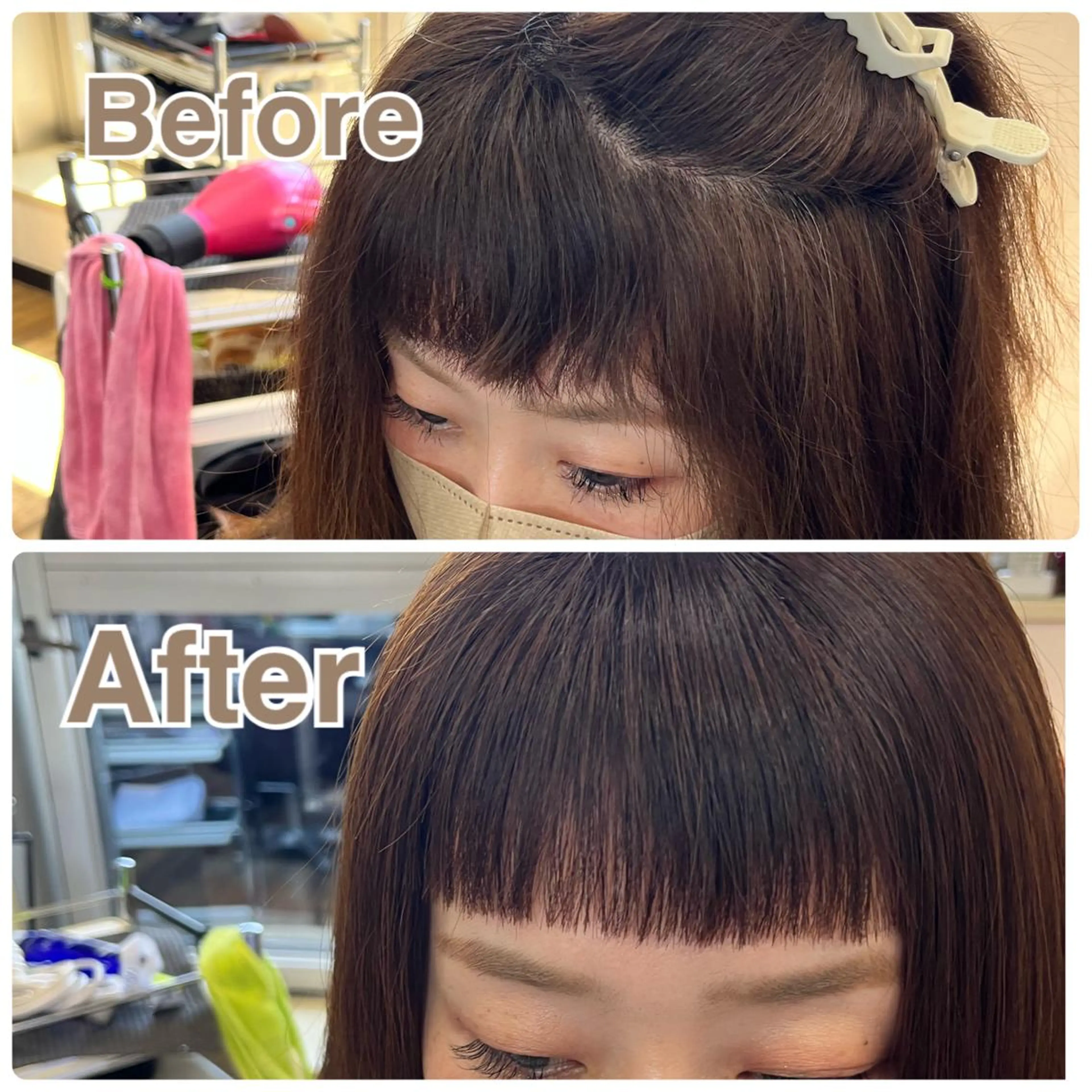 ロング パーマ ハイライト 酸性ストレート ストレートパーマ きむえり/髪質改善 /うねり広がり改善のヘアスタイル