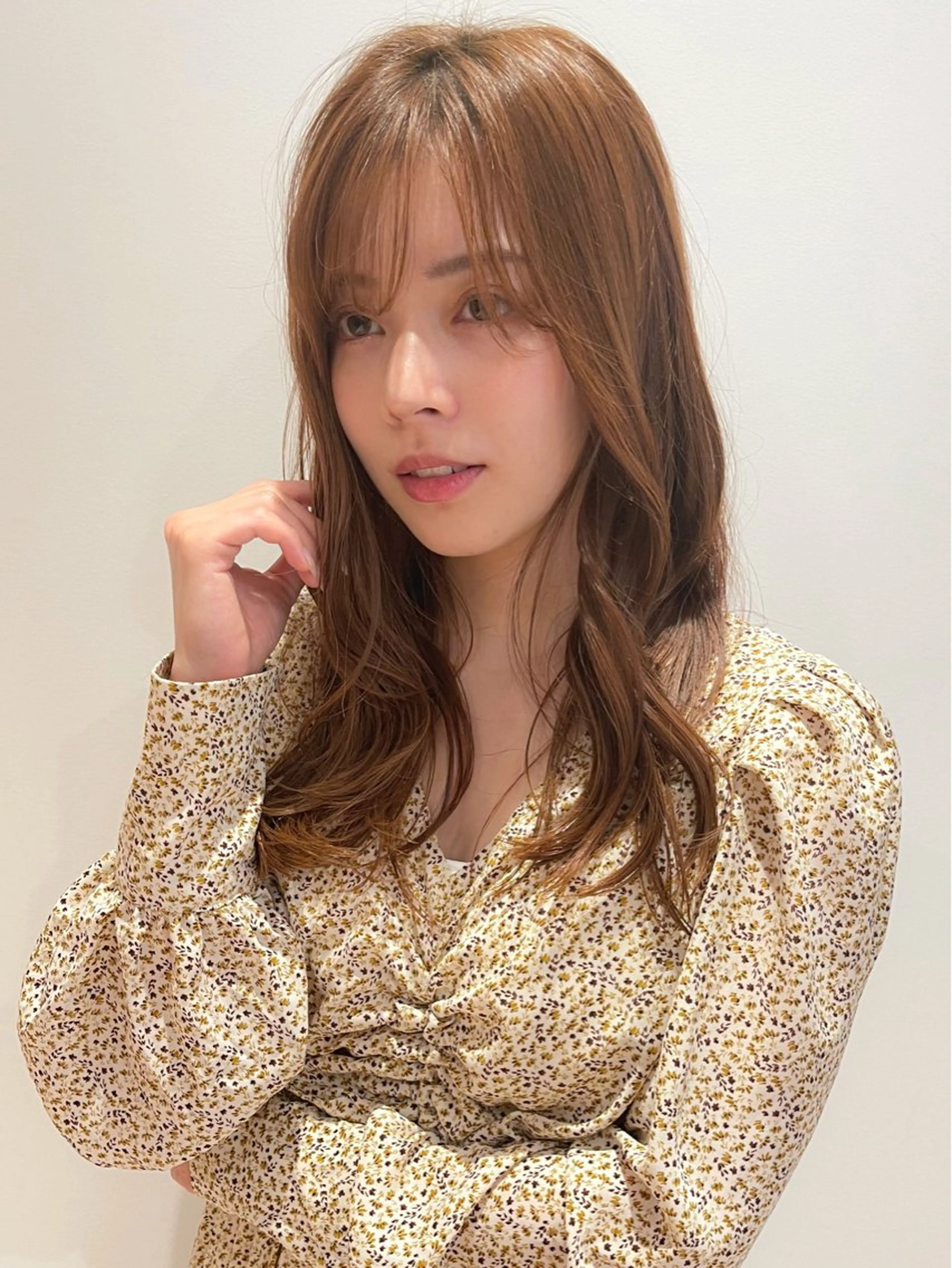 セミロング カラー パーマ ヘアアレンジ ベージュカラー ブラウンカラー ブラウンベージュ カット ヘアカラー トリートメント 髪質改善/韓国風 レイヤー/田村祐樹のヘアスタイル