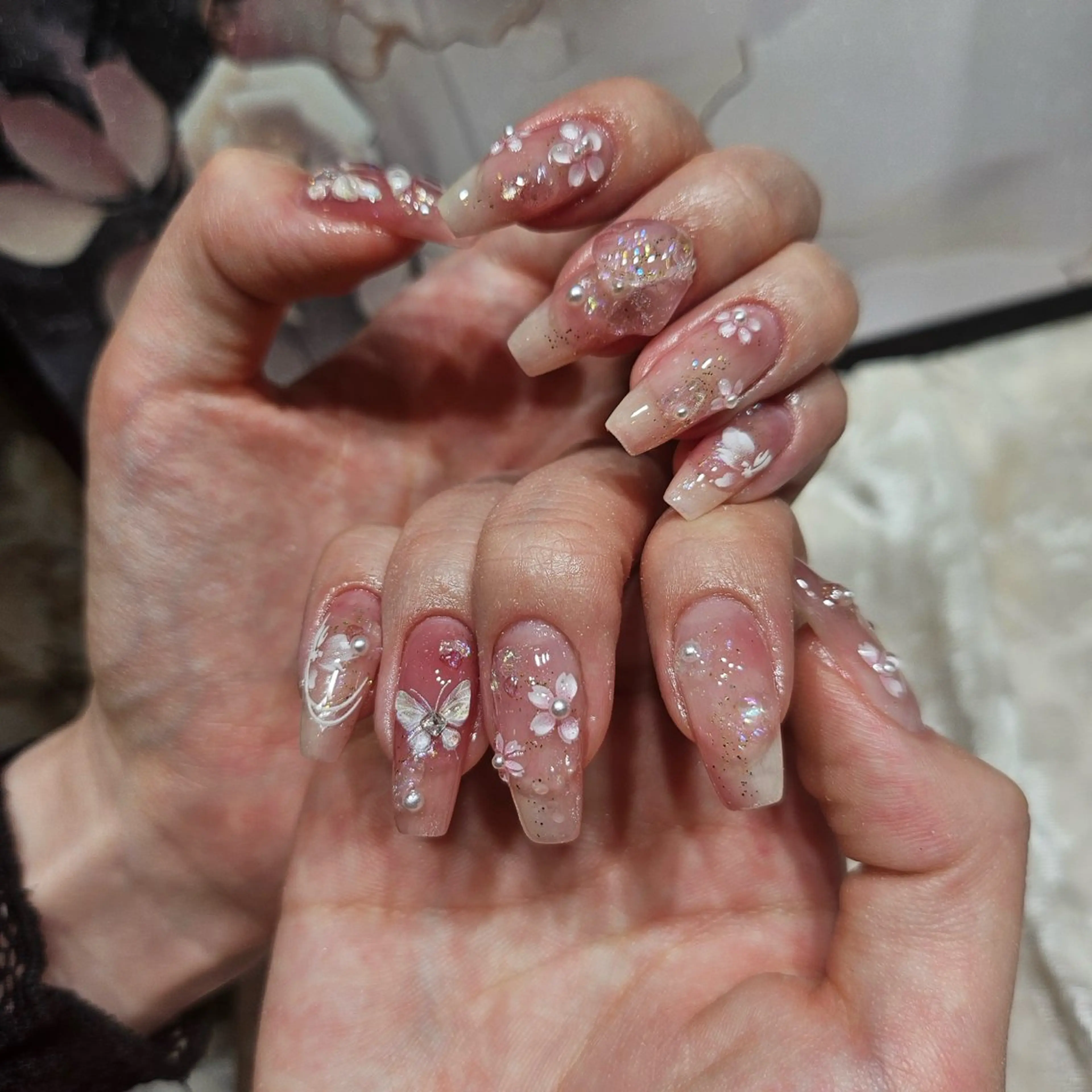 ネイル アートネイル フットネイル ジェルネイル ハート マグネットネイル babarla Nailのネイルデザイン