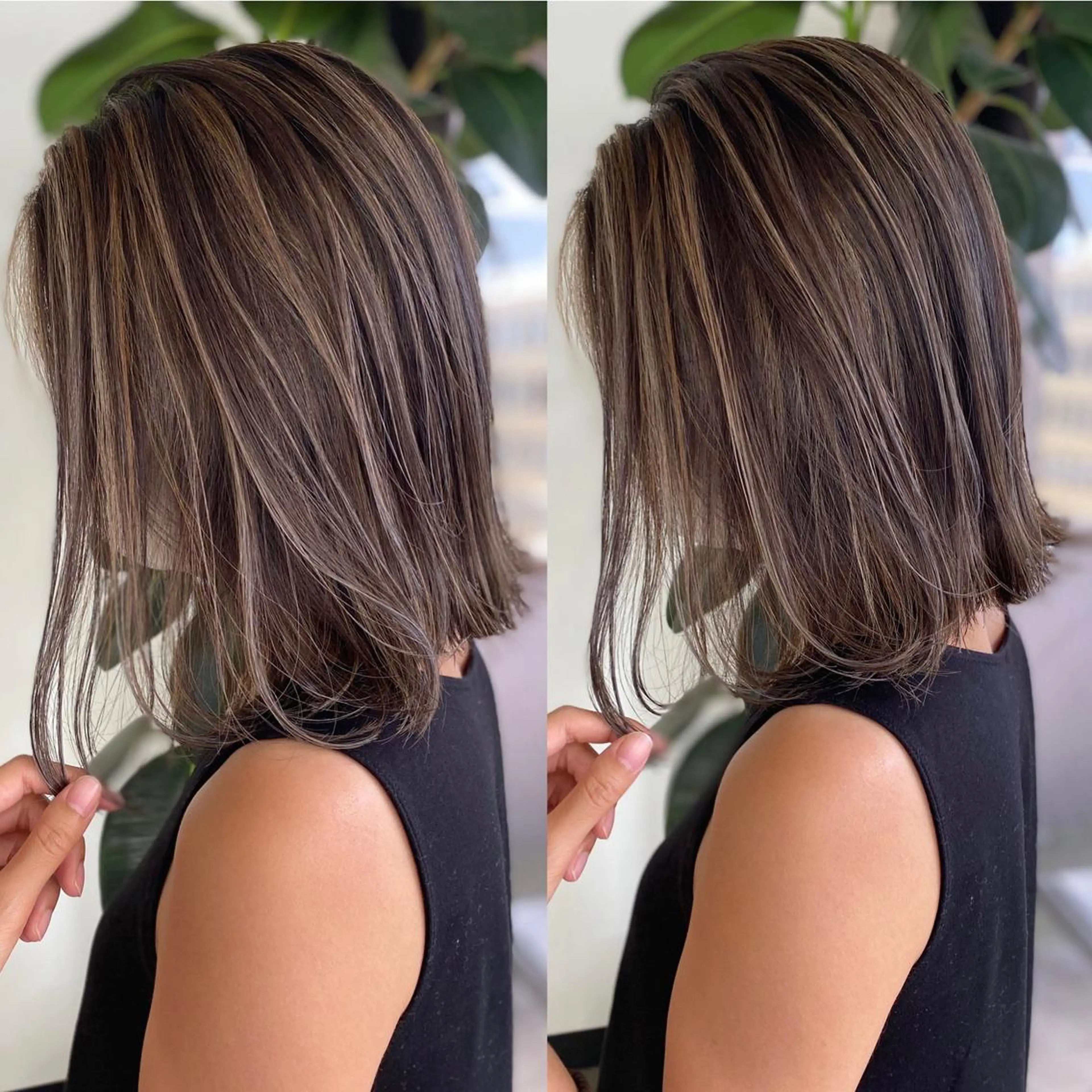 ミディアム カラー 桜木町駅徒歩5分 ハイライト横浜No1のヘアスタイル