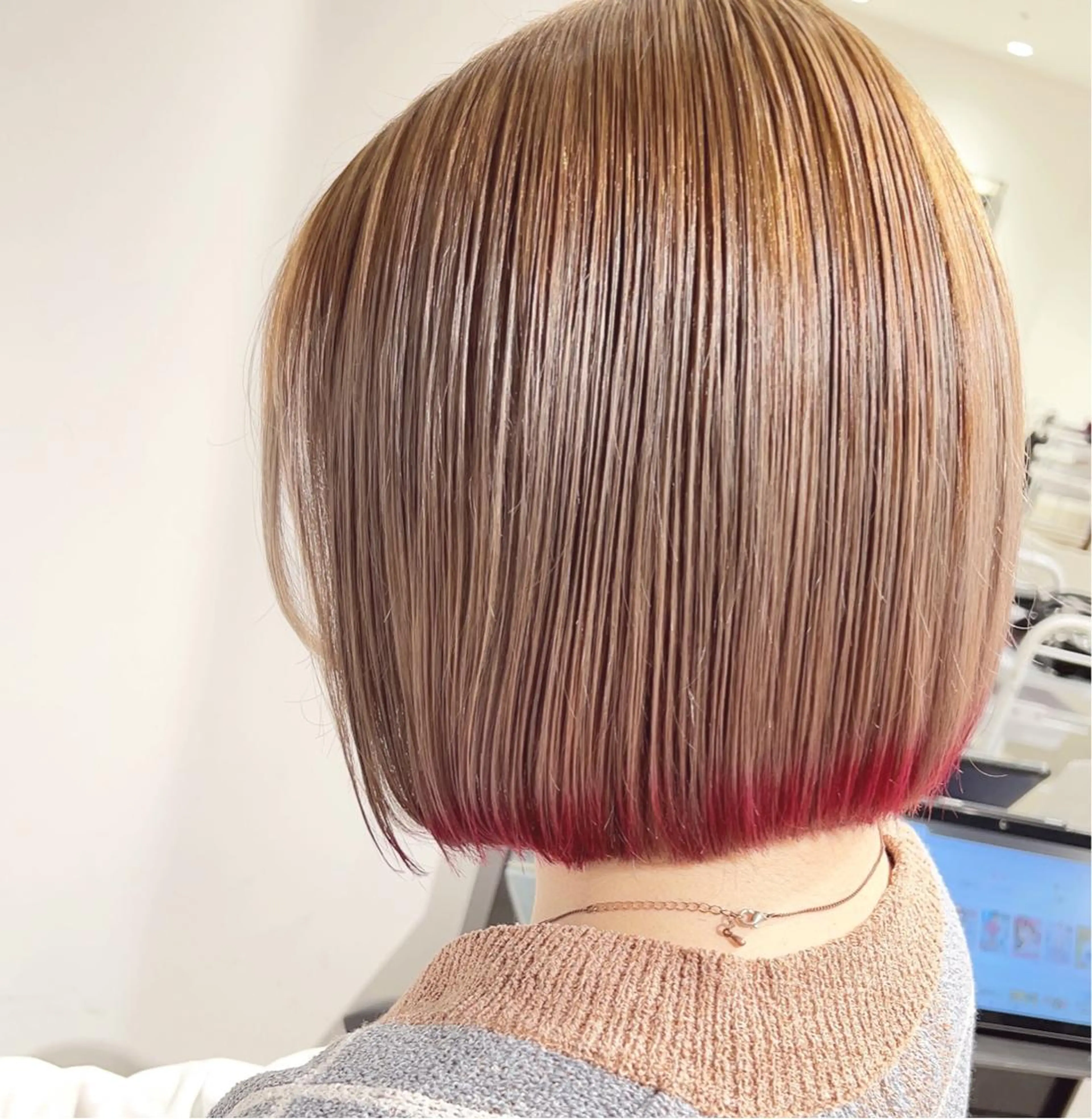 ショート カラー デザインカラー ピンクカラー ボブ カット ヘアカラー トリートメント GO TODAY  SHAIRE  SALON   渋谷モディ所属・スキバサミを使わない カット🌼唯🌼のヘアスタイル
