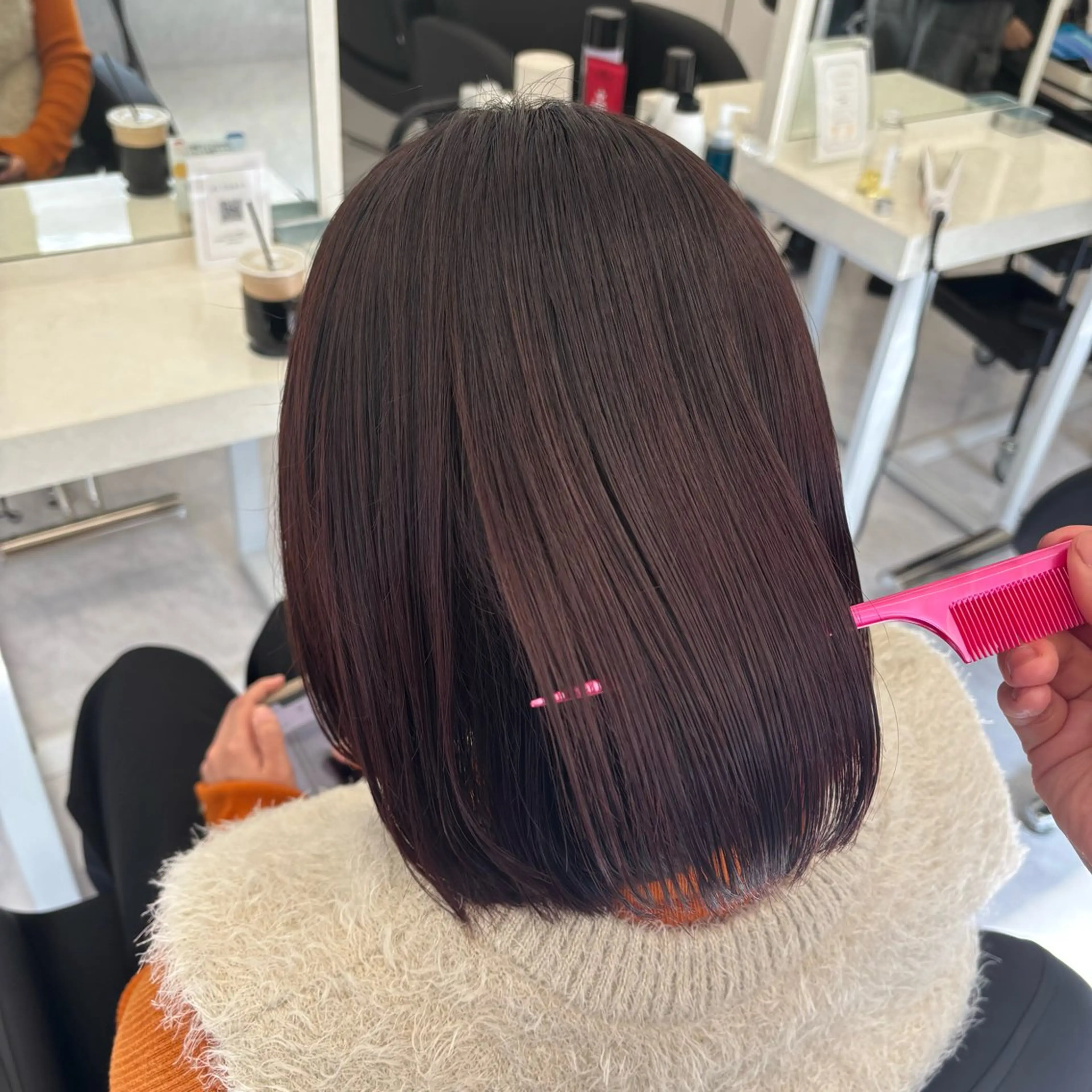 カラー ブリーチ ブラウンカラー ブリーチなしカラー ピンクカラー カット ヘアカラー トリートメント Ayano‪‪🎀似 合わせ×透明感🎀のヘアスタイル