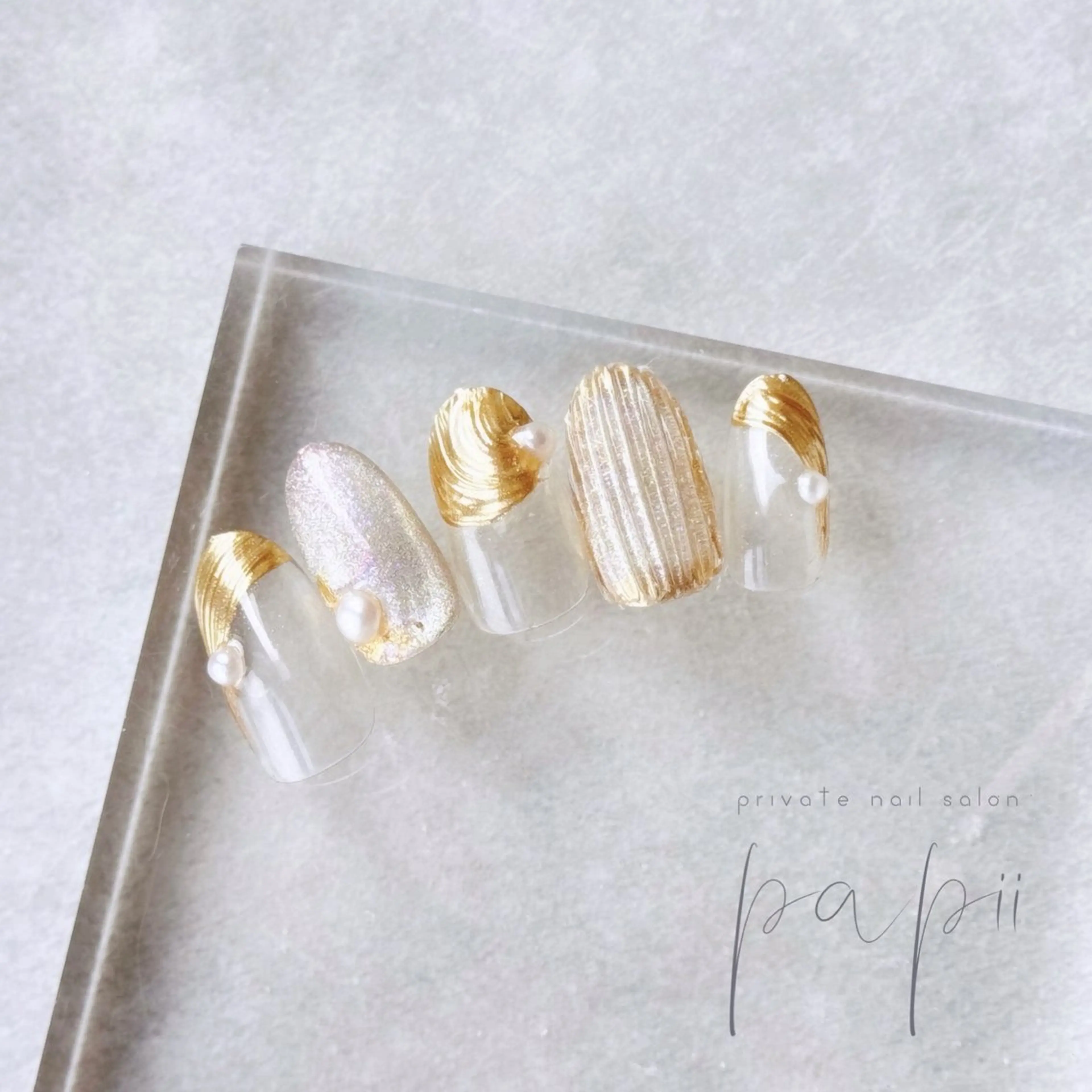 ネイル フレンチネイル ミラーネイル ハンドネイル papii☆ kurodaのネイルデザイン
