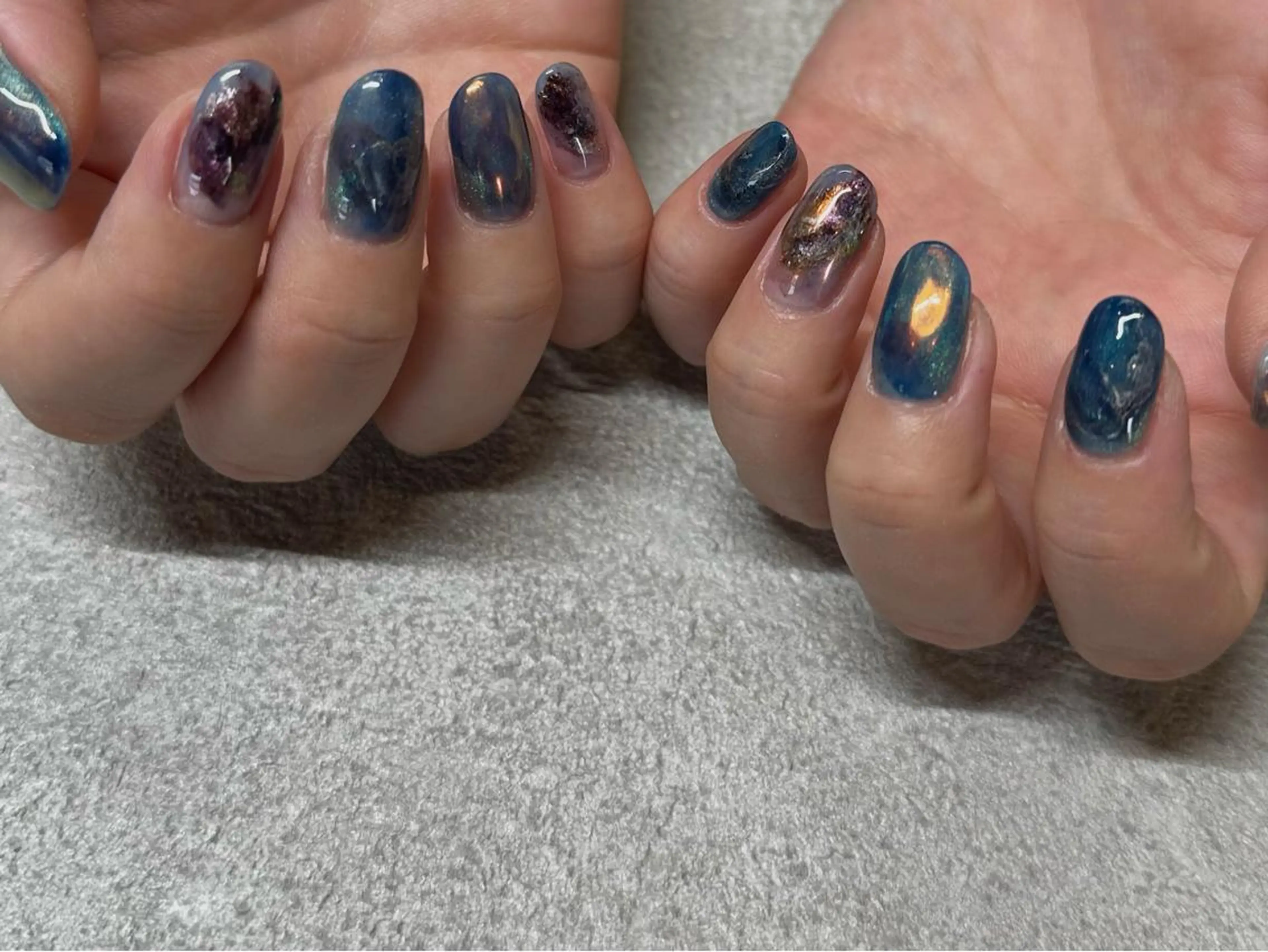 ネイル アートネイル キラキラネイル マグネットネイル ミラーネイル 持ち込み ハンドネイル 小河 仁美のネイルデザイン