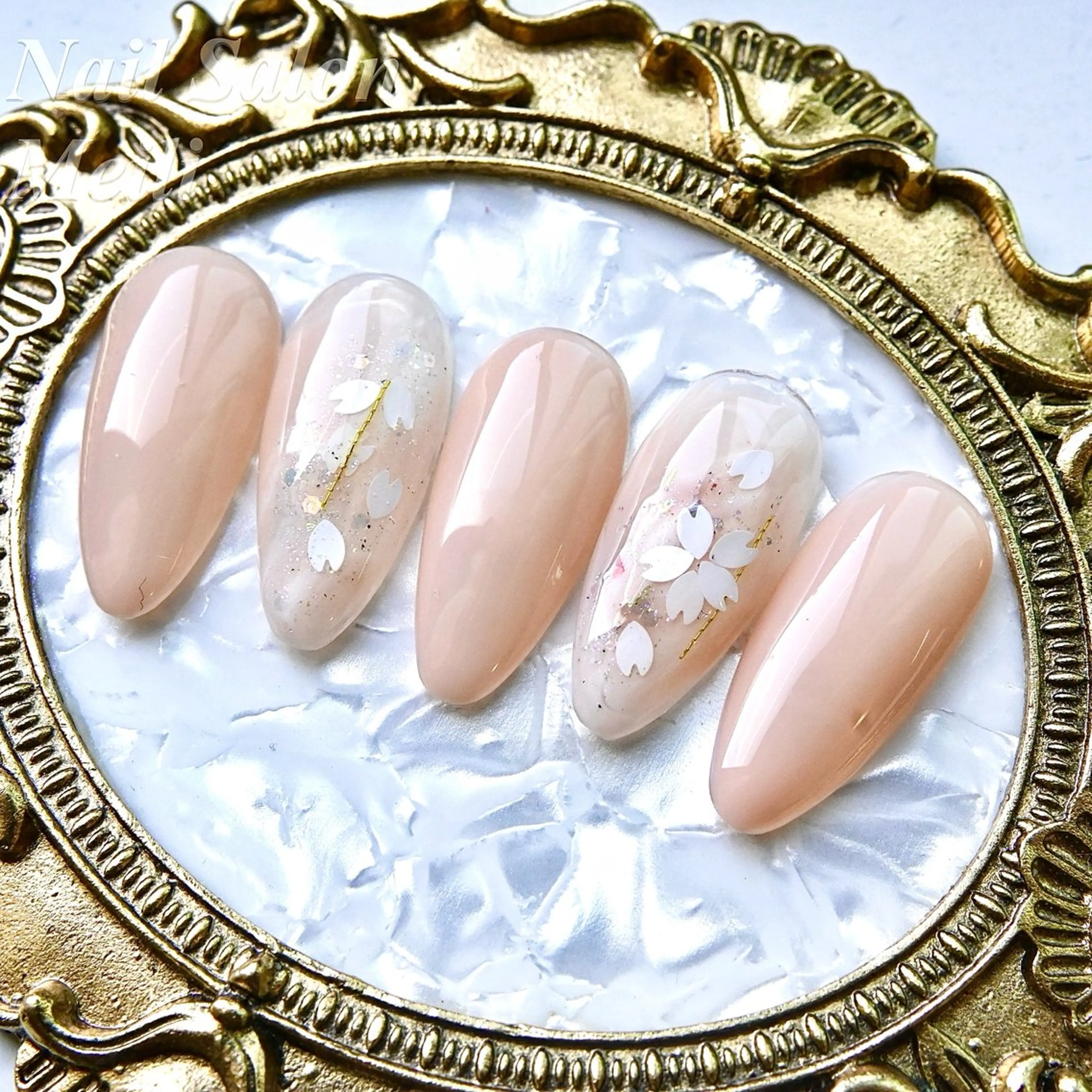 ネイル 桜ネイル フラワーネイル ハンドネイル ネイルサロン メイリーのネイルデザイン