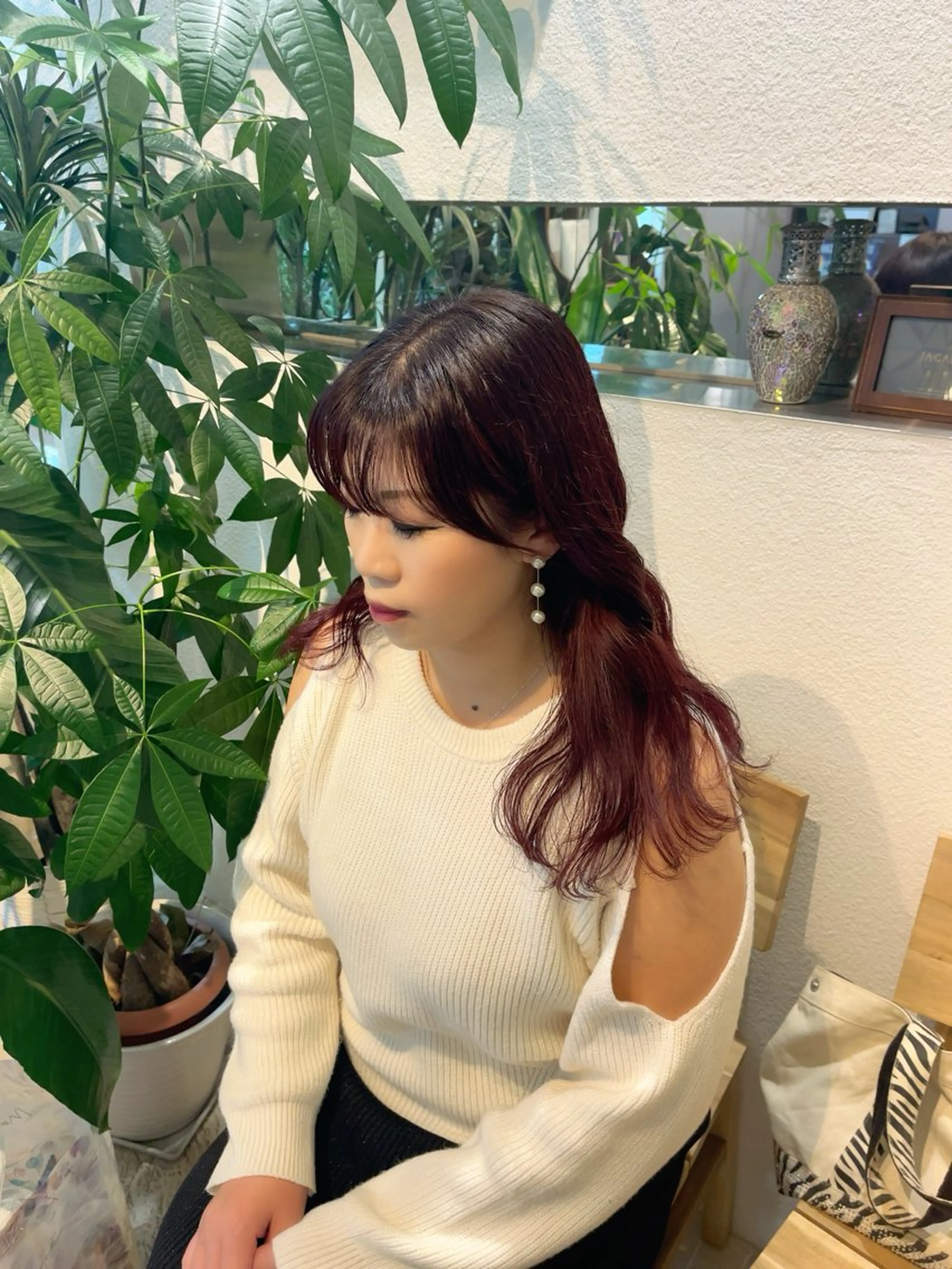 セミロング カラー ブリーチ suzuka/透明感 /顔周り/美髪矯正のヘアスタイル