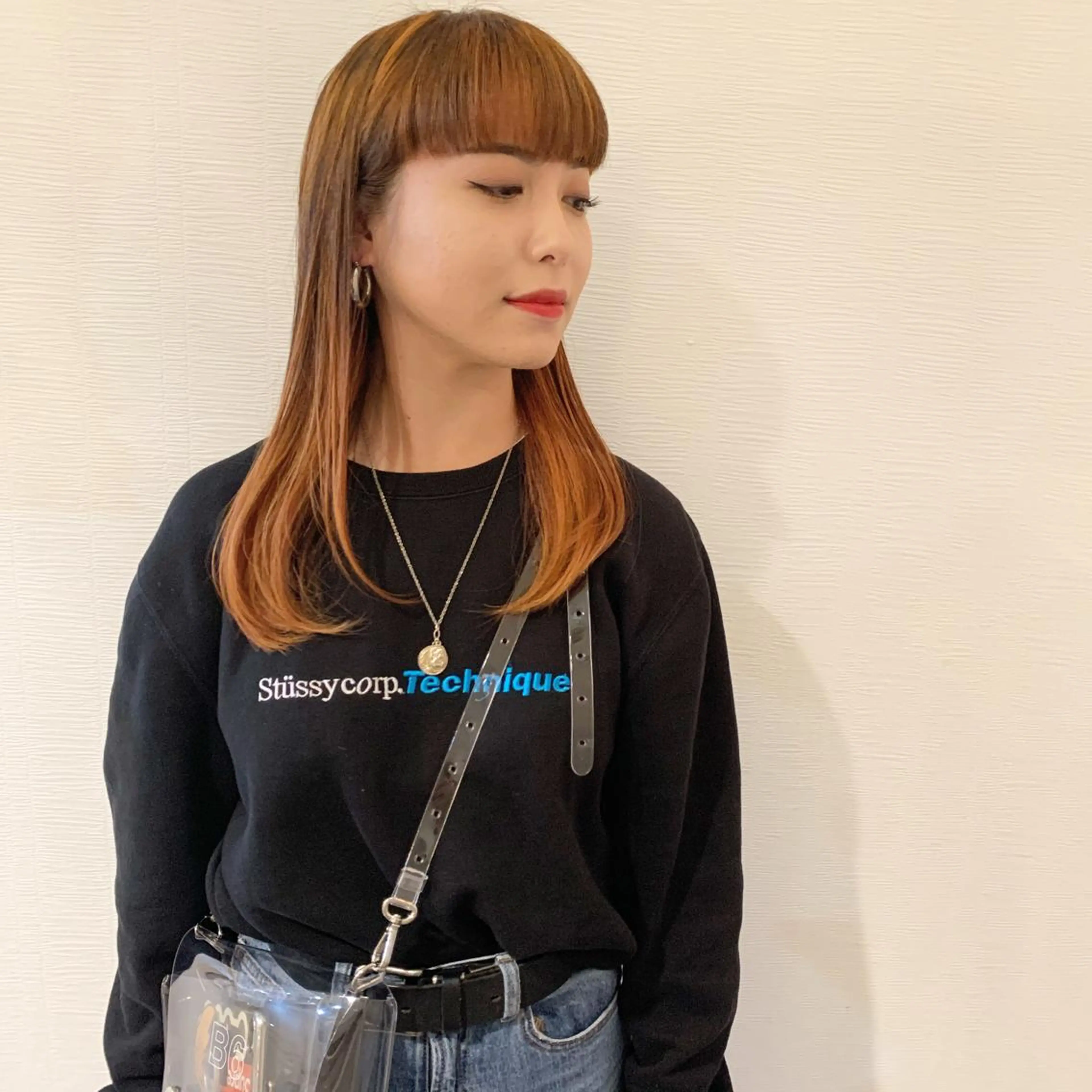 セミロング カラー グラデーションカラー オレンジ toiro by lien hair atelier所属・池田 真由美のヘアスタイル