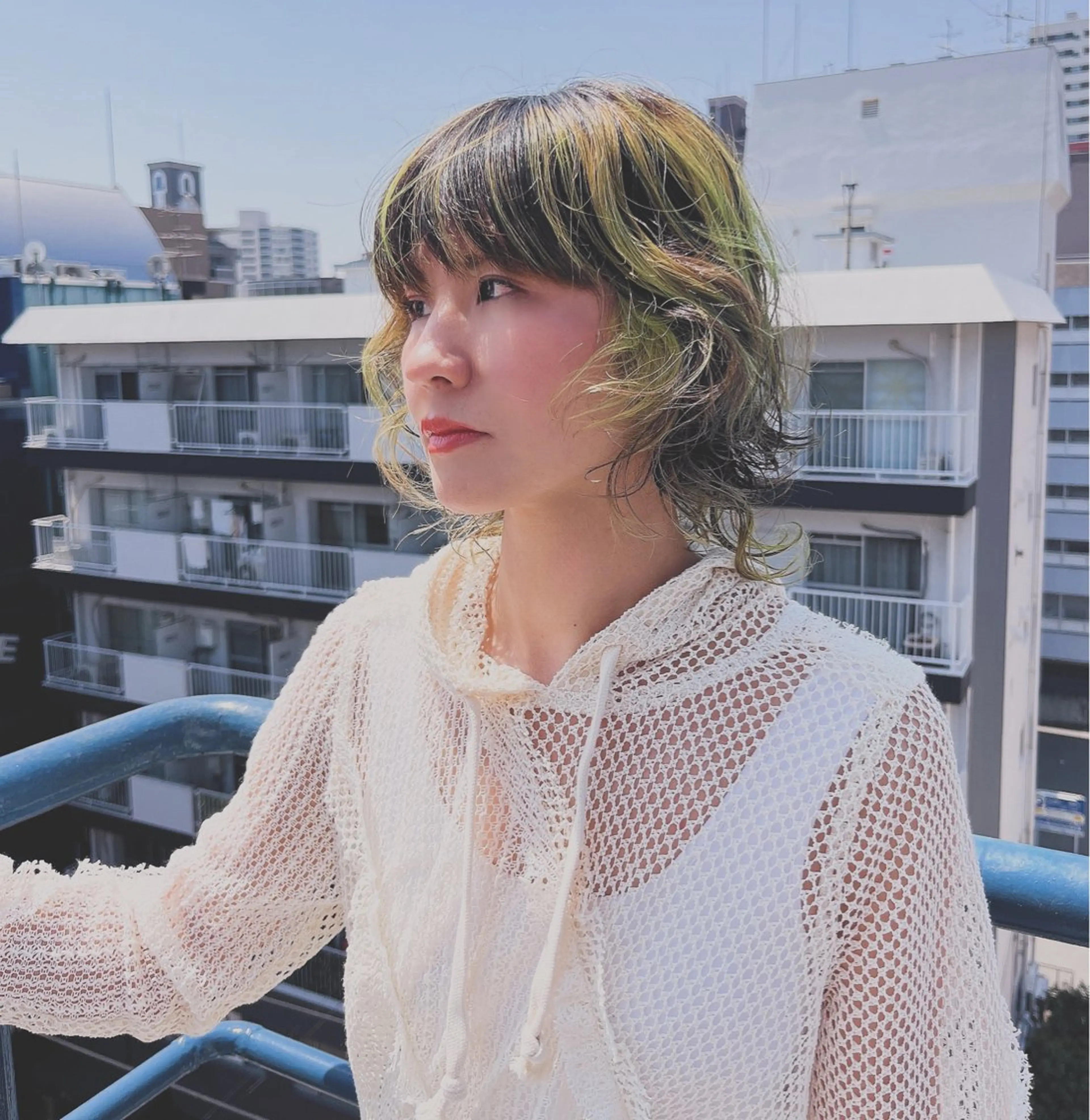 ショート カラー ハイライトカラー ハイライト ウルフカット 岩切 晴香のヘアスタイル