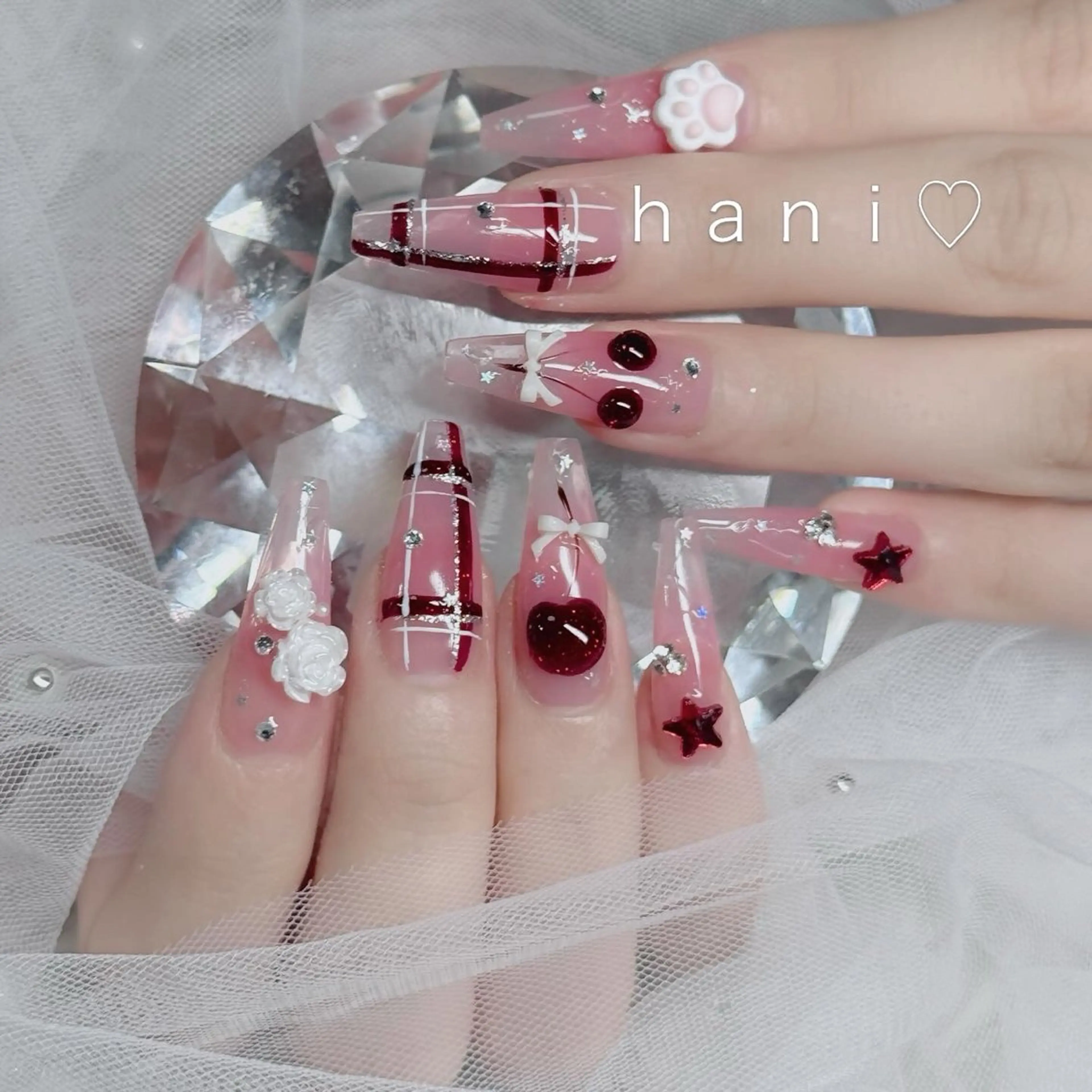 ネイル フットネイル フレンチネイル グラデーション 韓国ネイル ロングネイル ハンドネイル Hani Nail Salonのネイルデザイン
