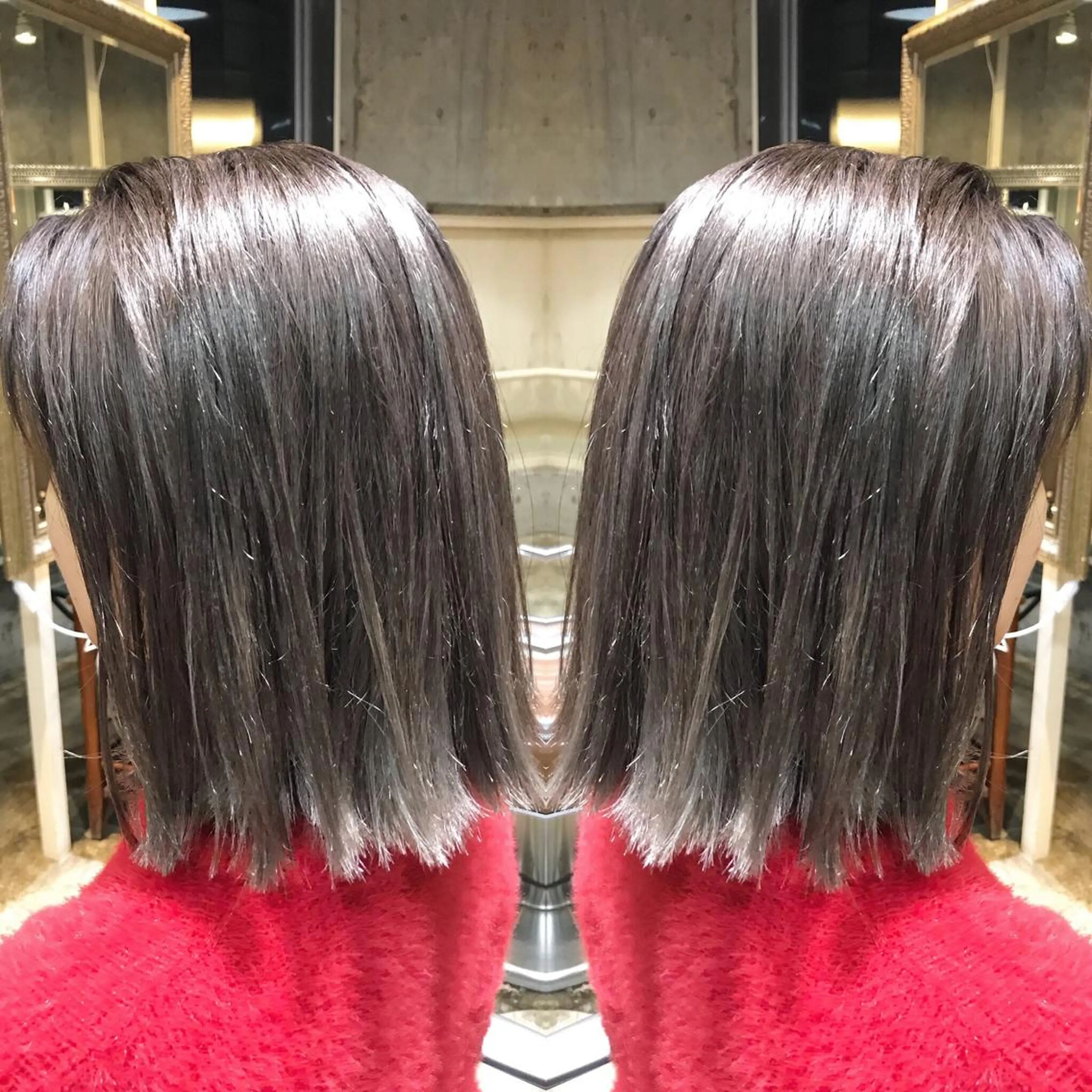 ミディアム カラー パーマ ヘアアレンジ キッズ ネイル マツエク・マツパ グレージュ ロングネイル サロンドミルク 原宿のヘアスタイル
