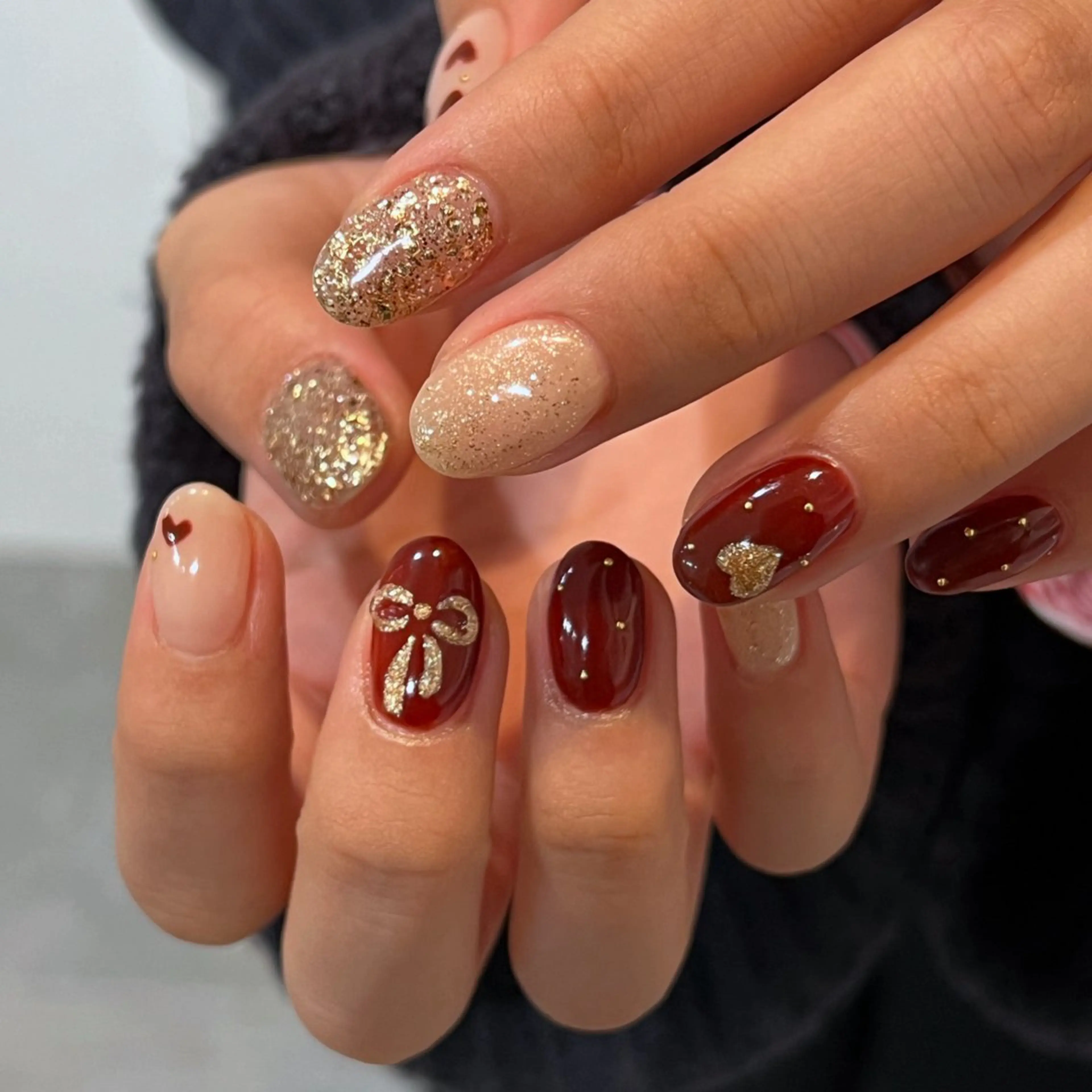 ネイル 冬ネイル クリスマス ハンドネイル miyuu 𓂃🫧‪のネイルデザイン