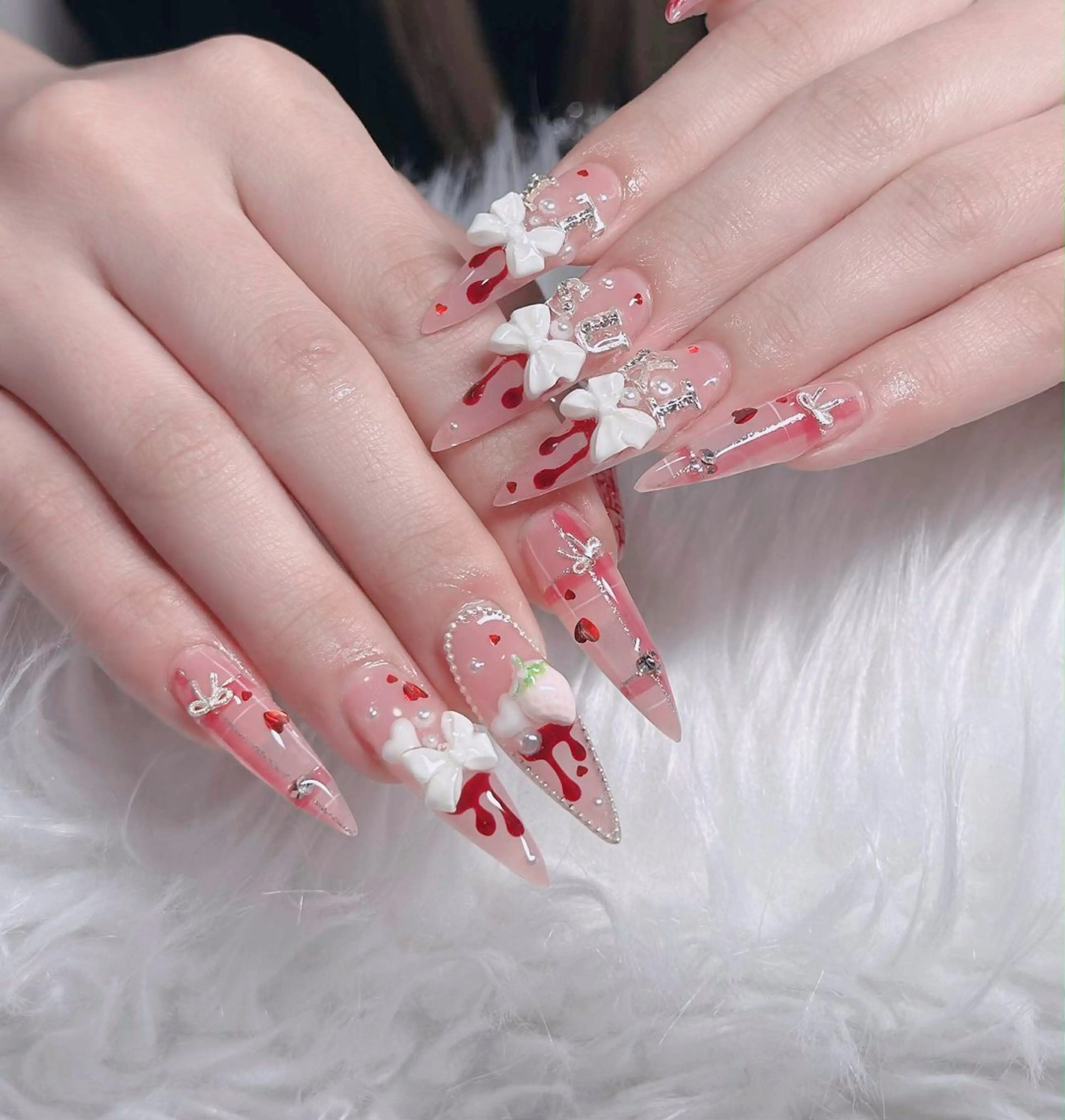 ネイル フレンチネイル ジェルネイル ハロウィン 韓国ネイル マグネットネイル ハンドネイル Hbaby nailのネイルデザイン