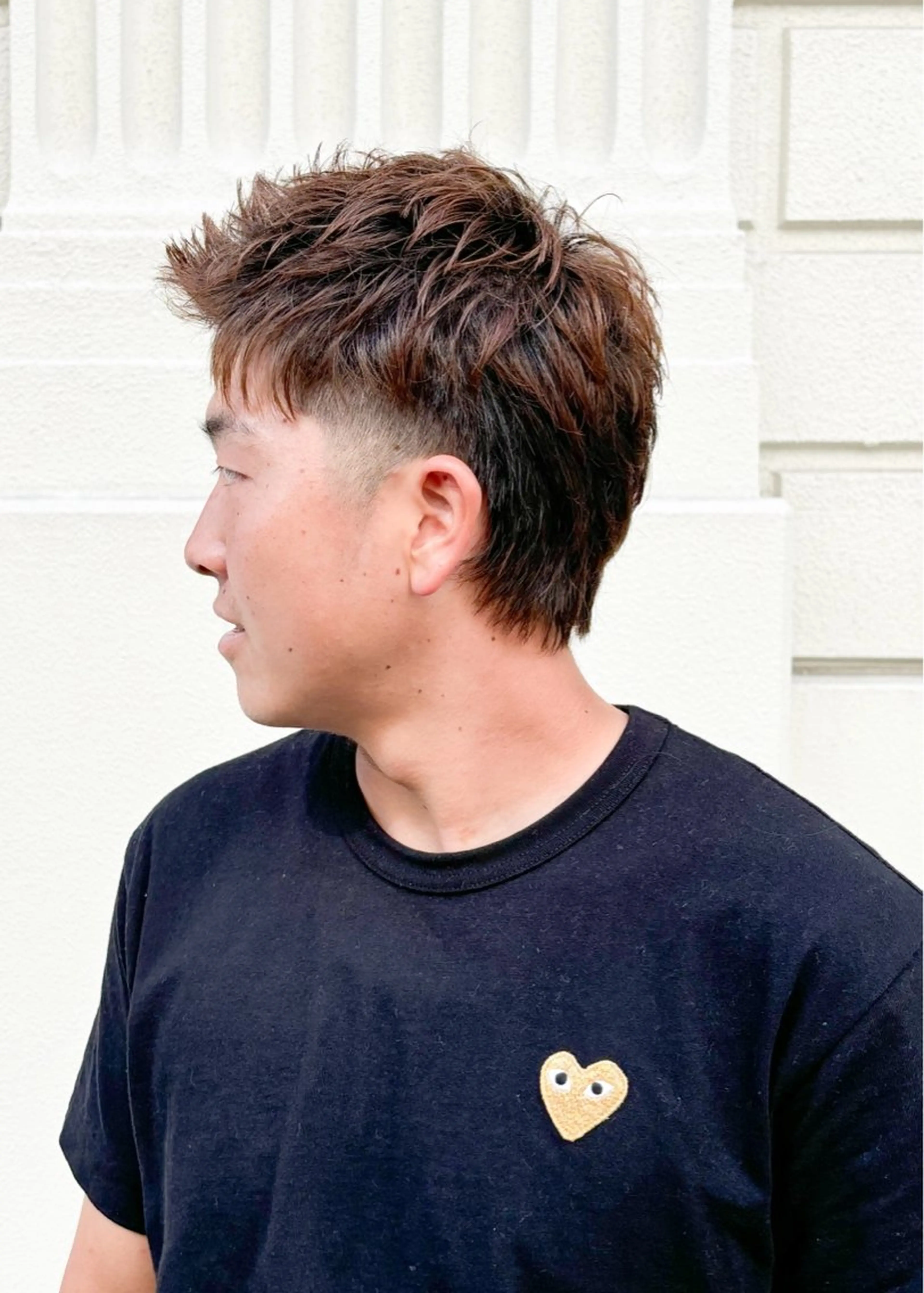 ショート メンズ アップバング メンズウルフカット ウルフカット カット DAD　BARBERSHOP所属・三宮メンズカット ヨシイッキのヘアスタイル