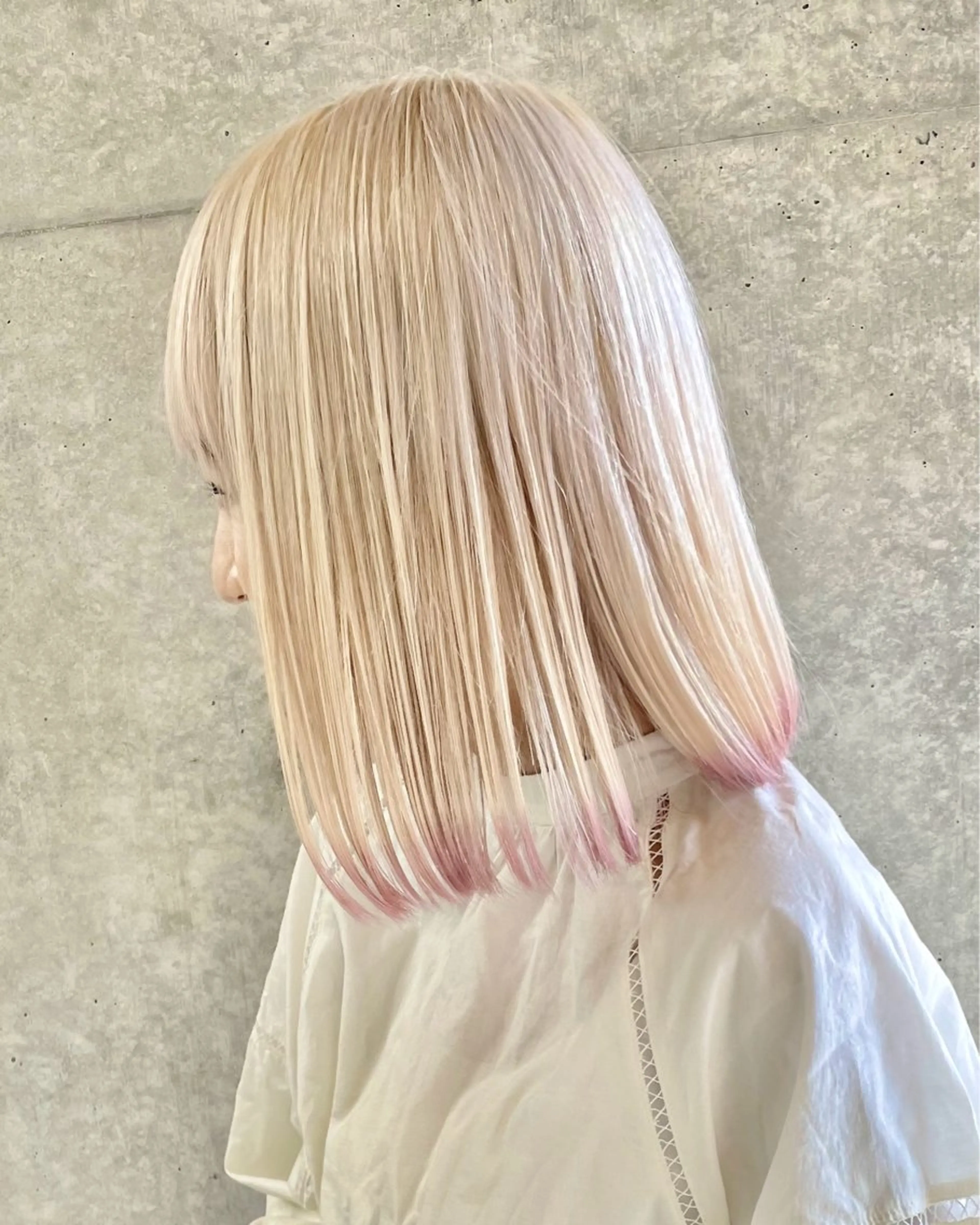 ミディアム カラー EGO所属・ブリーチカラー💖 rukaのヘアスタイル