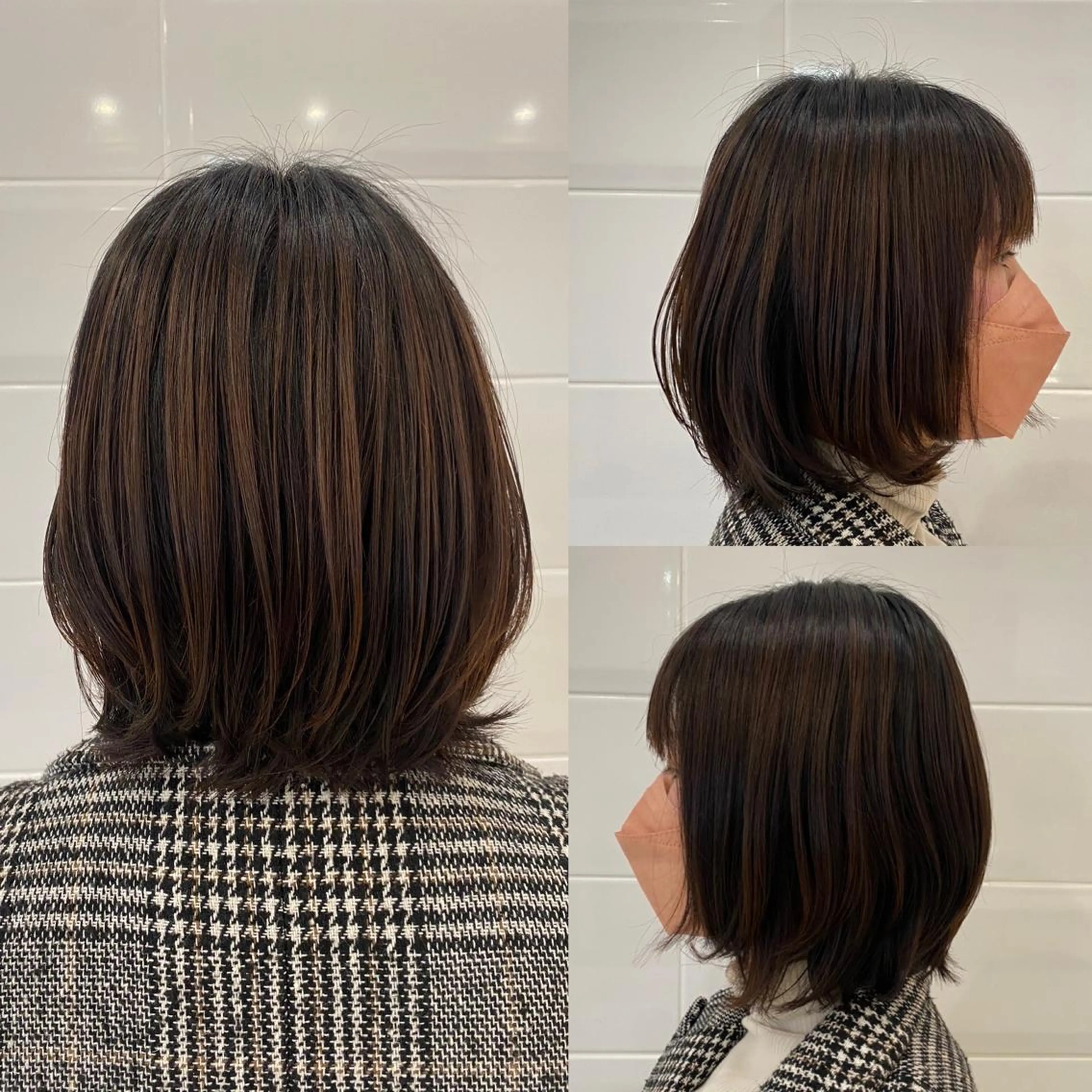 ミディアム ボブ 外ハネヘア 竹内 美貴のヘアスタイル