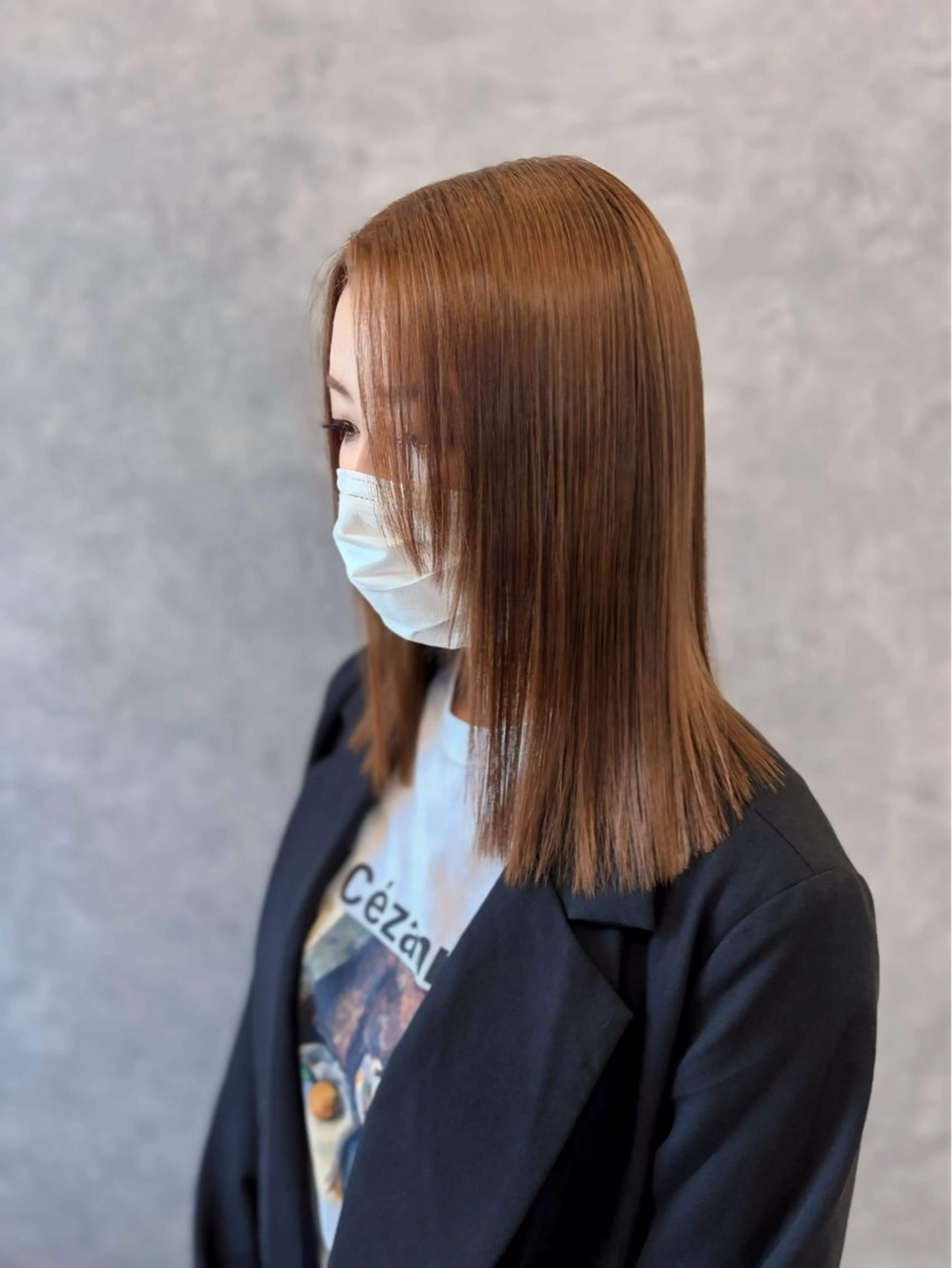 ミディアム カット ヘアカラー トリートメント NUMBER 天王寺YUYAのヘアスタイル