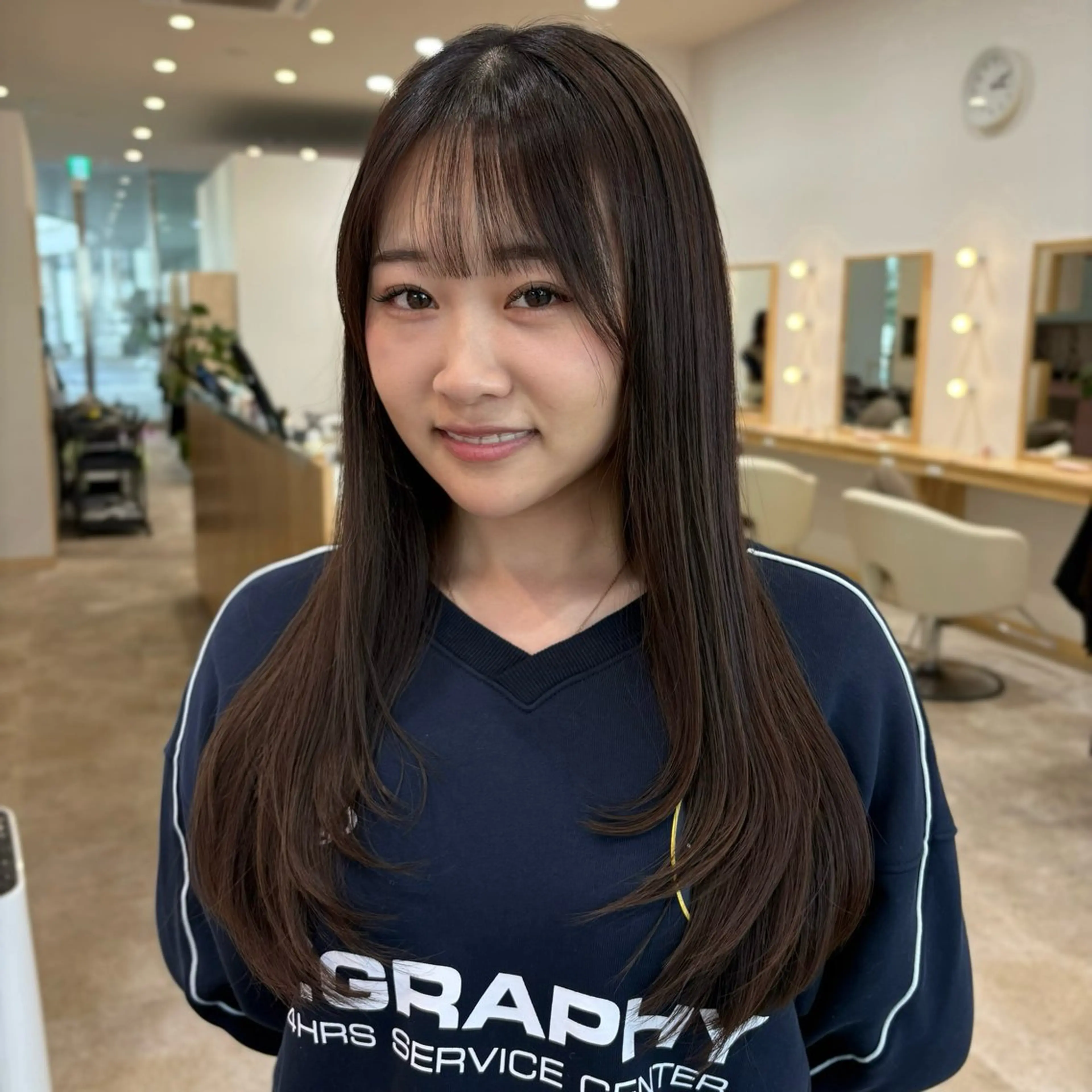 ロング カラー カット ヘアカラー トリートメント 顔まわり/透け感 カラー/青栁優🔆のヘアスタイル