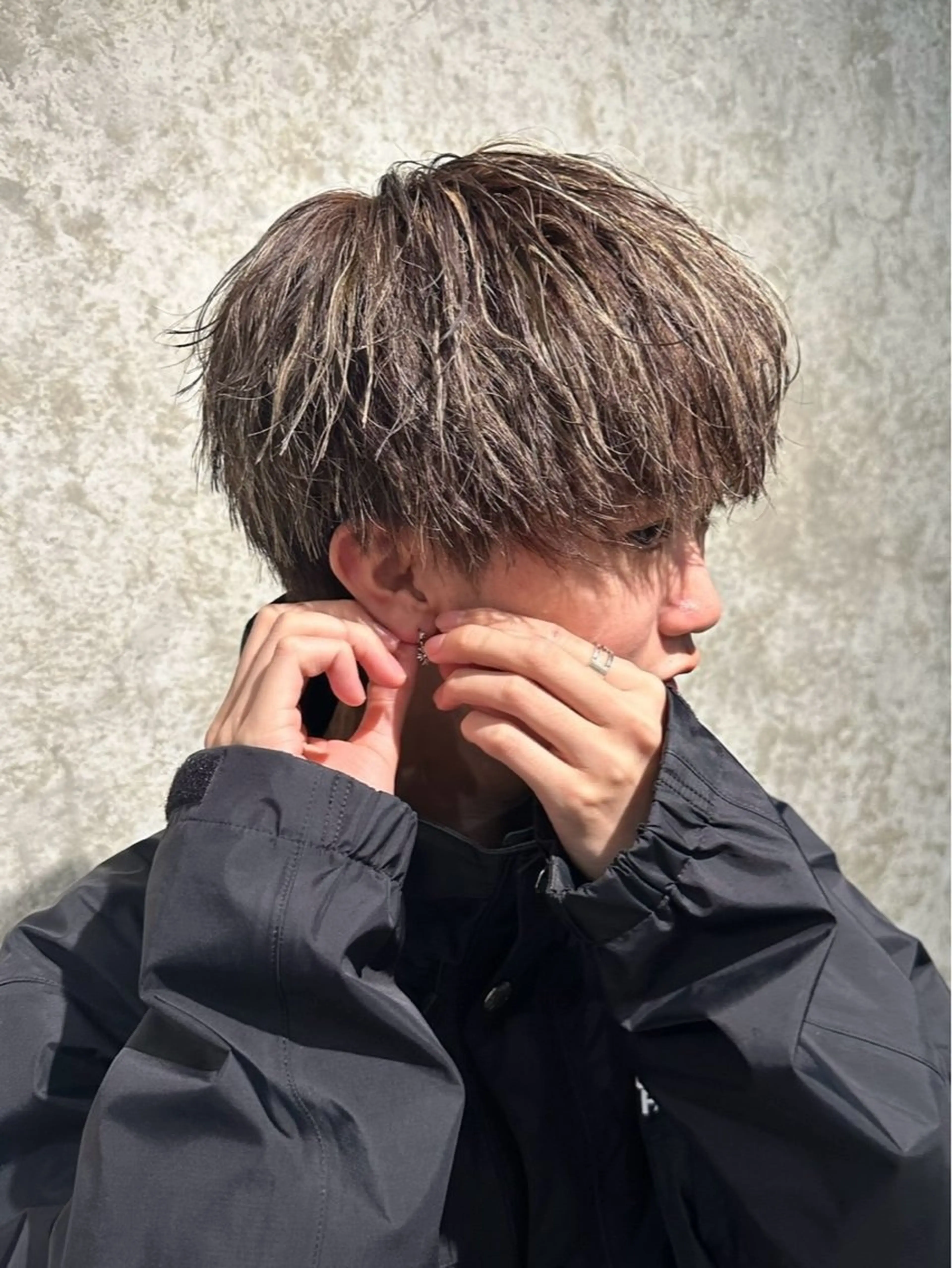 メンズカット+ホワイトメッシュの写真