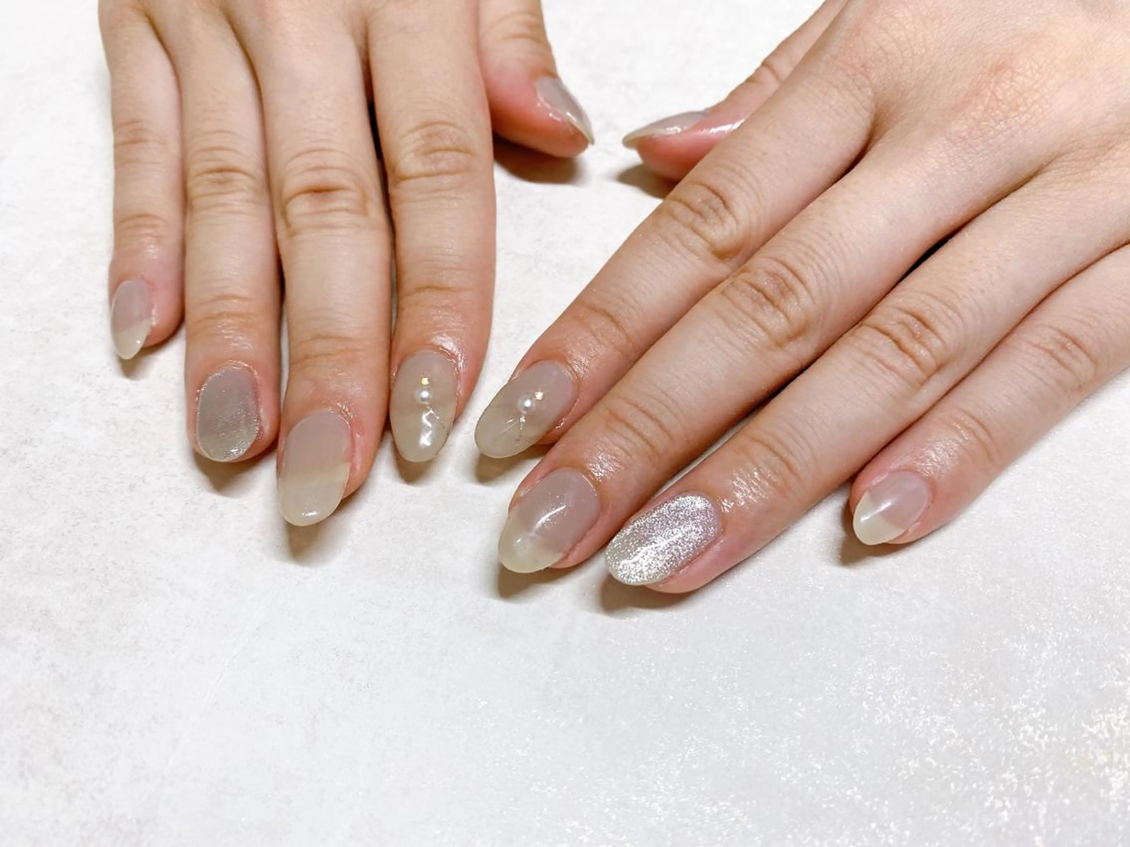 ネイル オーロラネイル フラワーネイル フットネイル フレンチネイル ジェルネイル mogunail &blowのネイルデザイン